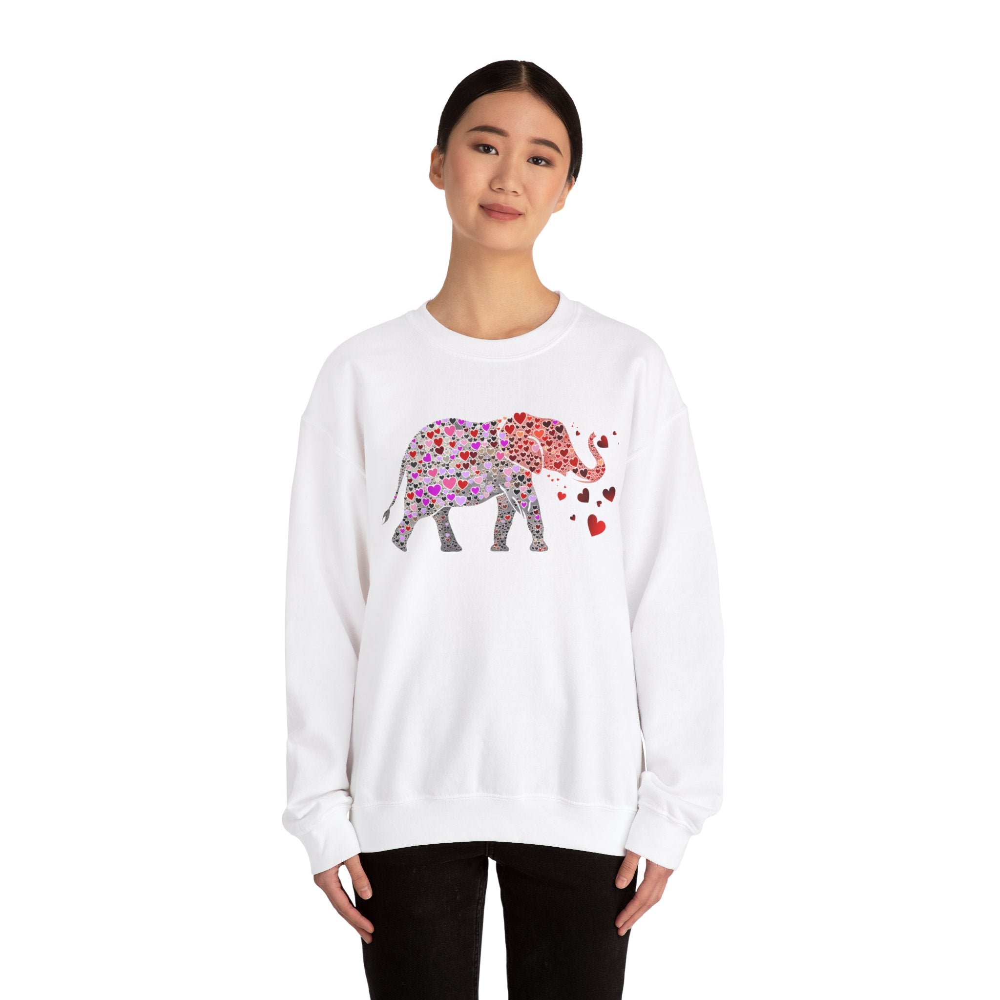 Love Our Elephants Sweatshirt – Unisex Heavy Blend™ Crewneck, Endangered Awareness Design