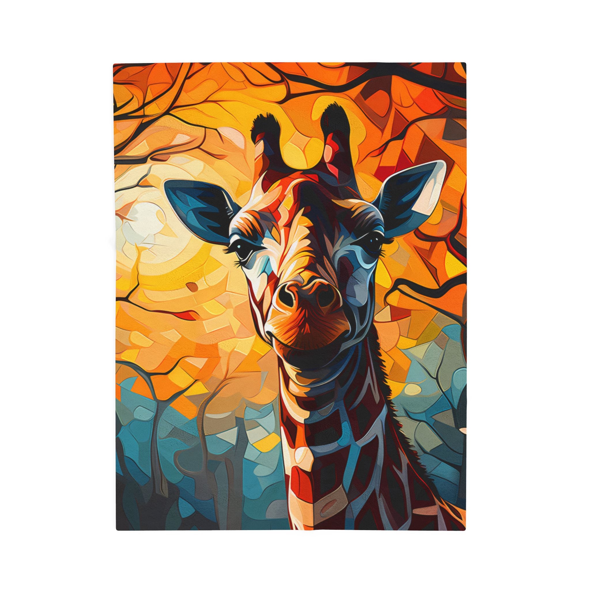 Morning George giraffe velveteen plush blanket