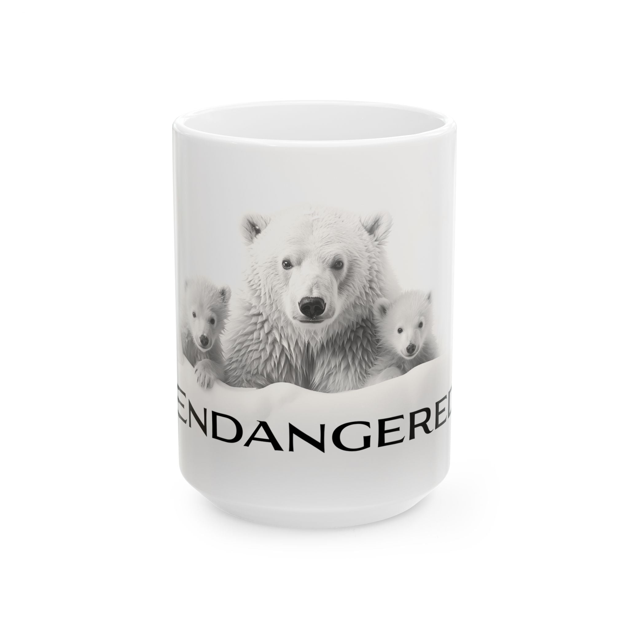 Polar Bear Family Ceramic Mug – 11oz & 15oz, Wildlife Art