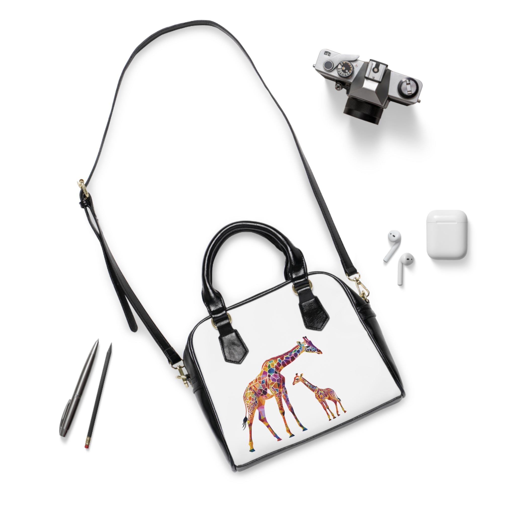 “Conservation Giraffe Color Menagerie” Giraffe Shoulder Handbag - Perfect Gift