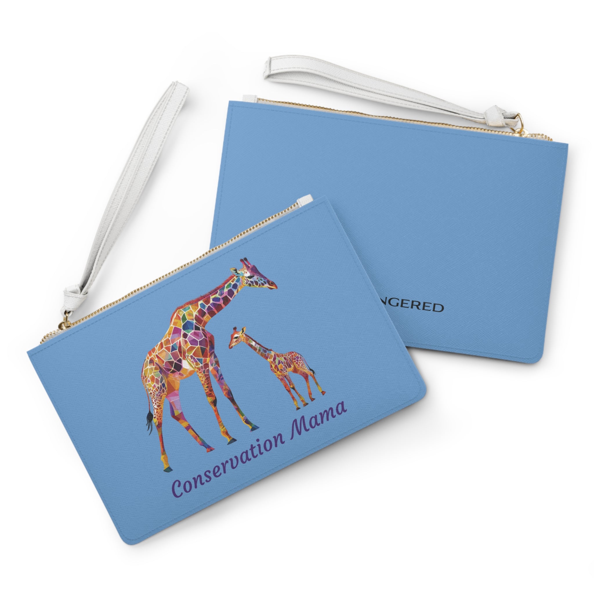 “Conservation Mama” Giraffe Print Clutch - Perfect Gift for Moms, Love & Animal Lovers