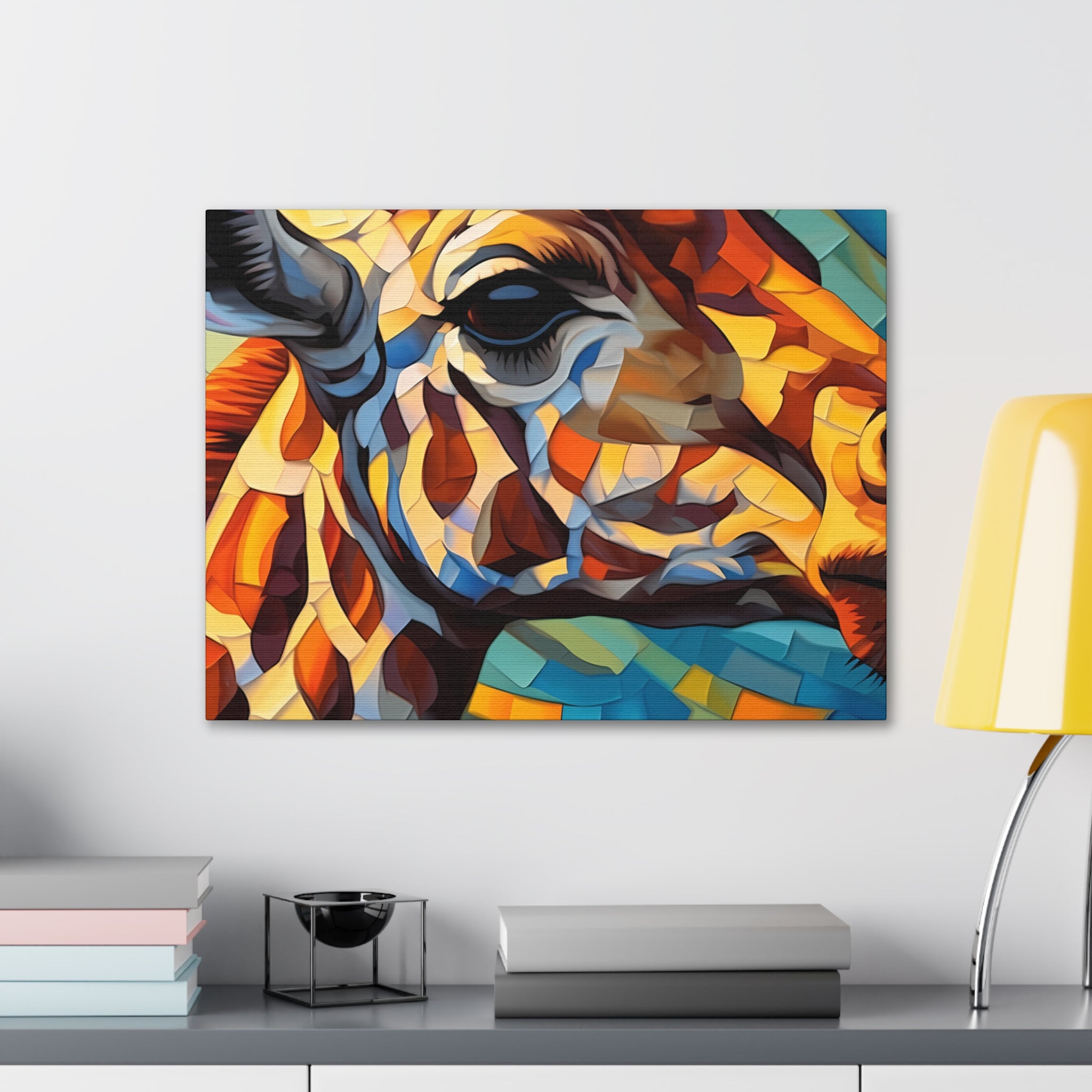 Illuminated Majesty: Stained Glass Giraffe Giclée