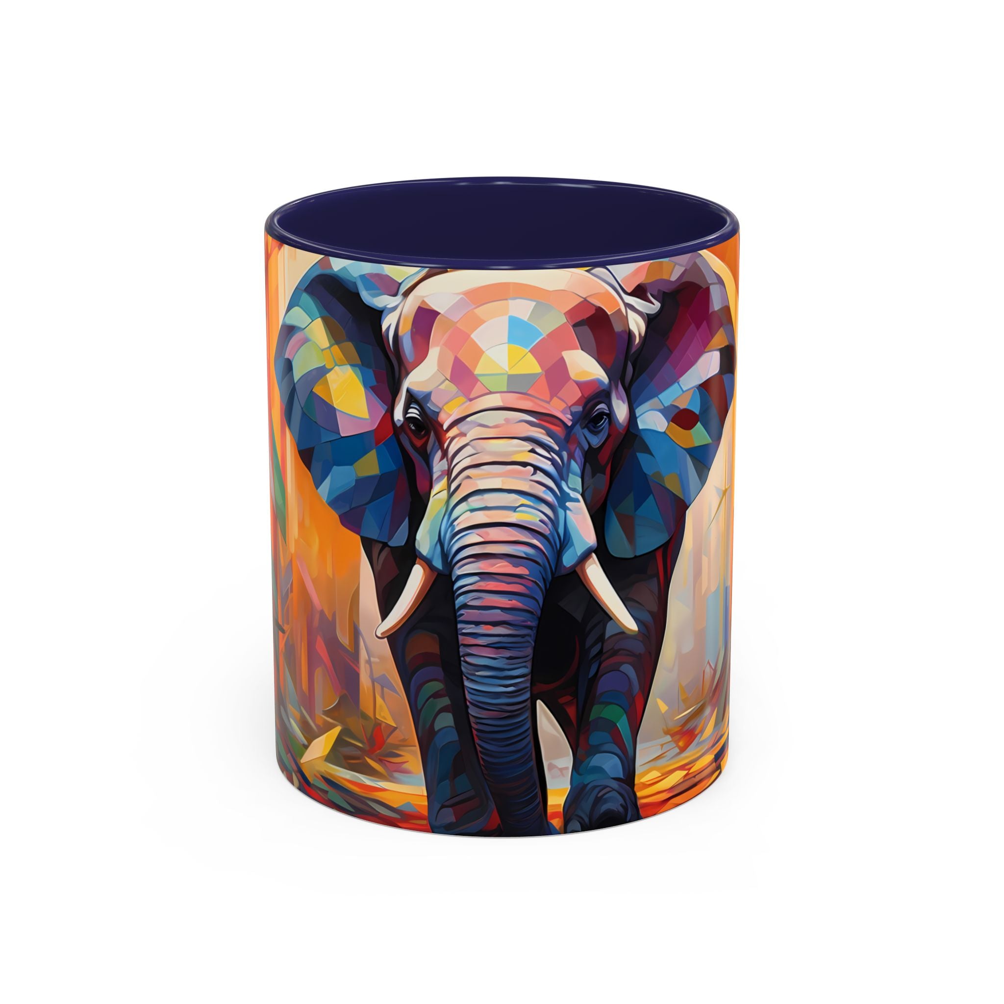 Vibrant African Elephant Ceramic Mug – Colorful Animal Print