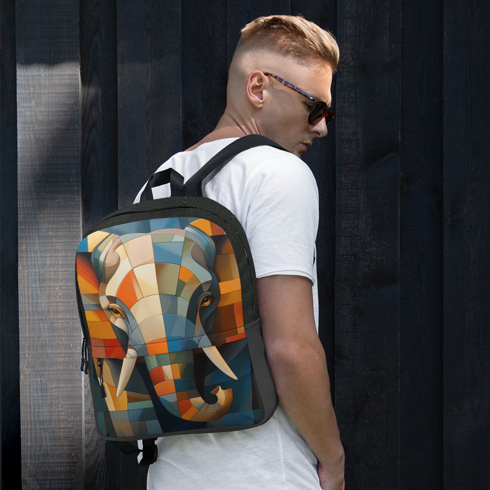 Majestic Mosaic Elephant Backpack, medium size
