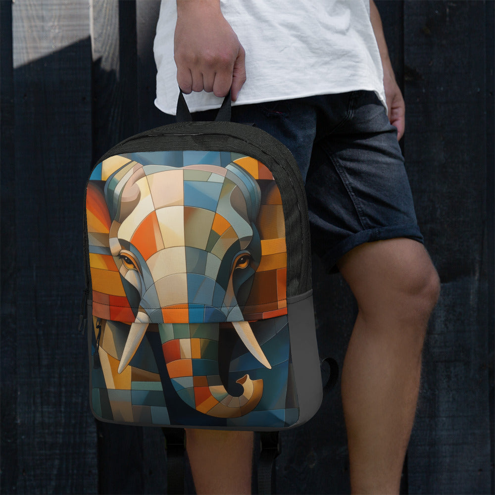 Majestic Mosaic Elephant Backpack, medium size