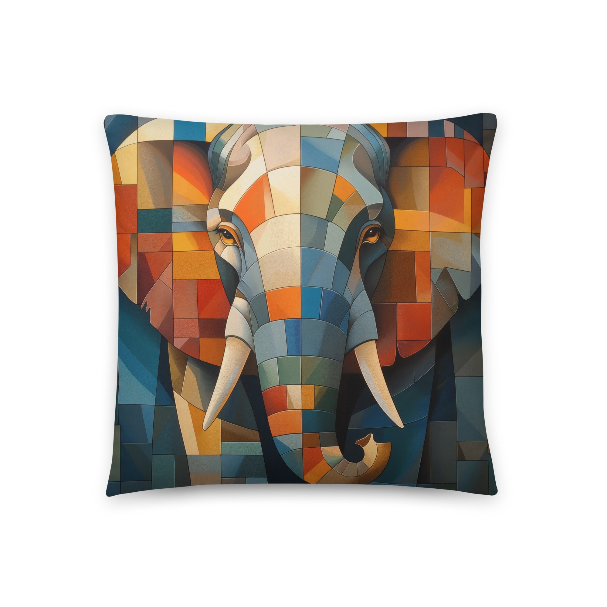 Majestic Mosaic Elephant Throw Pillow
