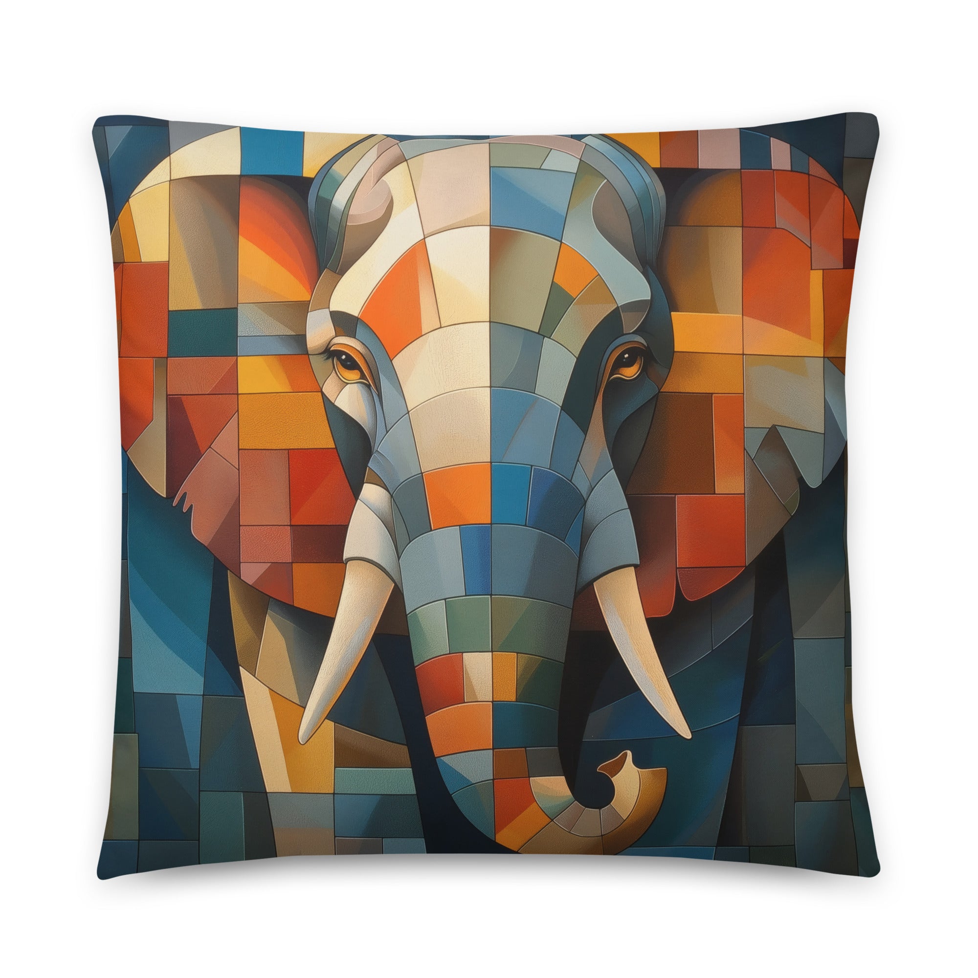 Majestic Mosaic Elephant Throw Pillow