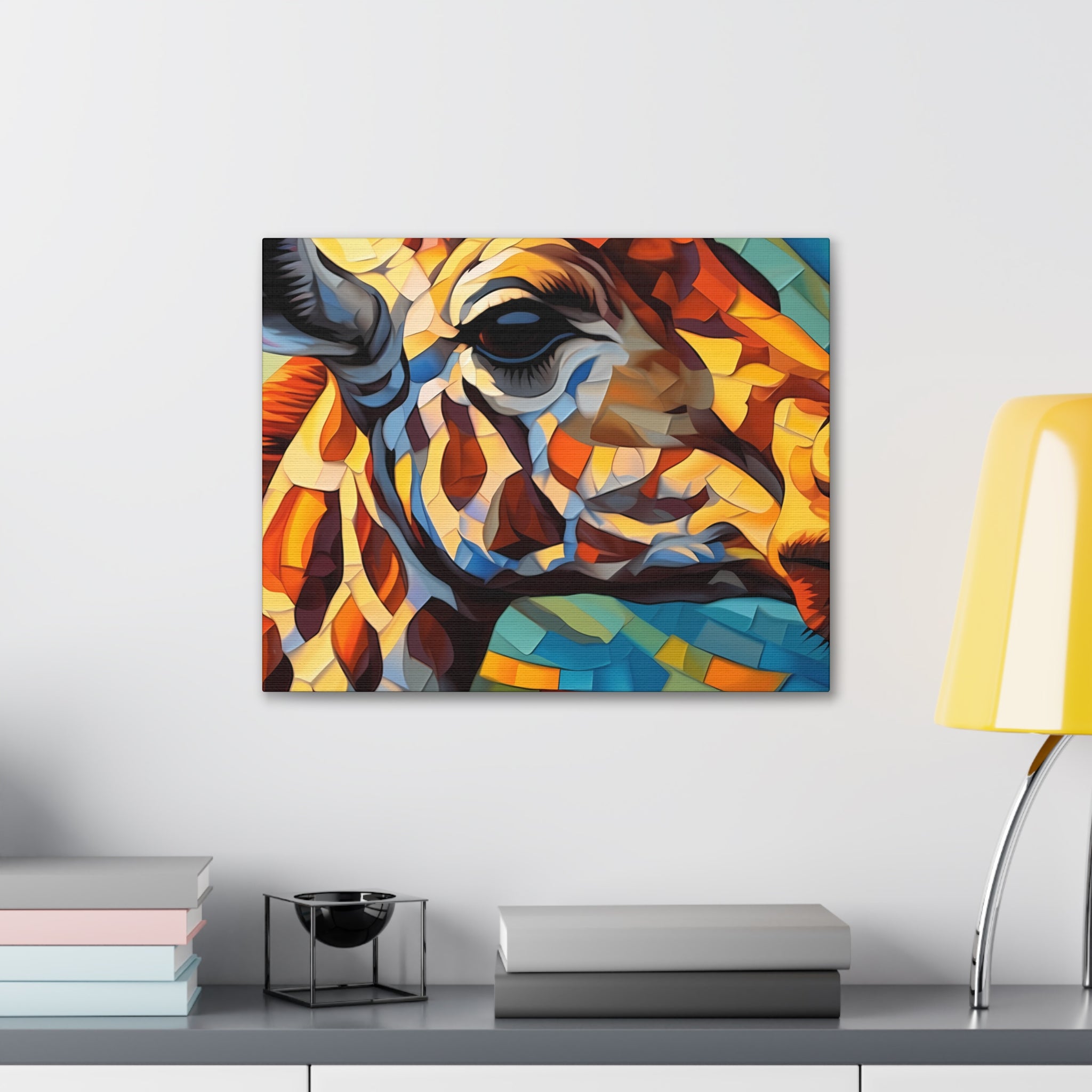 Illuminated Majesty: Stained Glass Giraffe Giclée