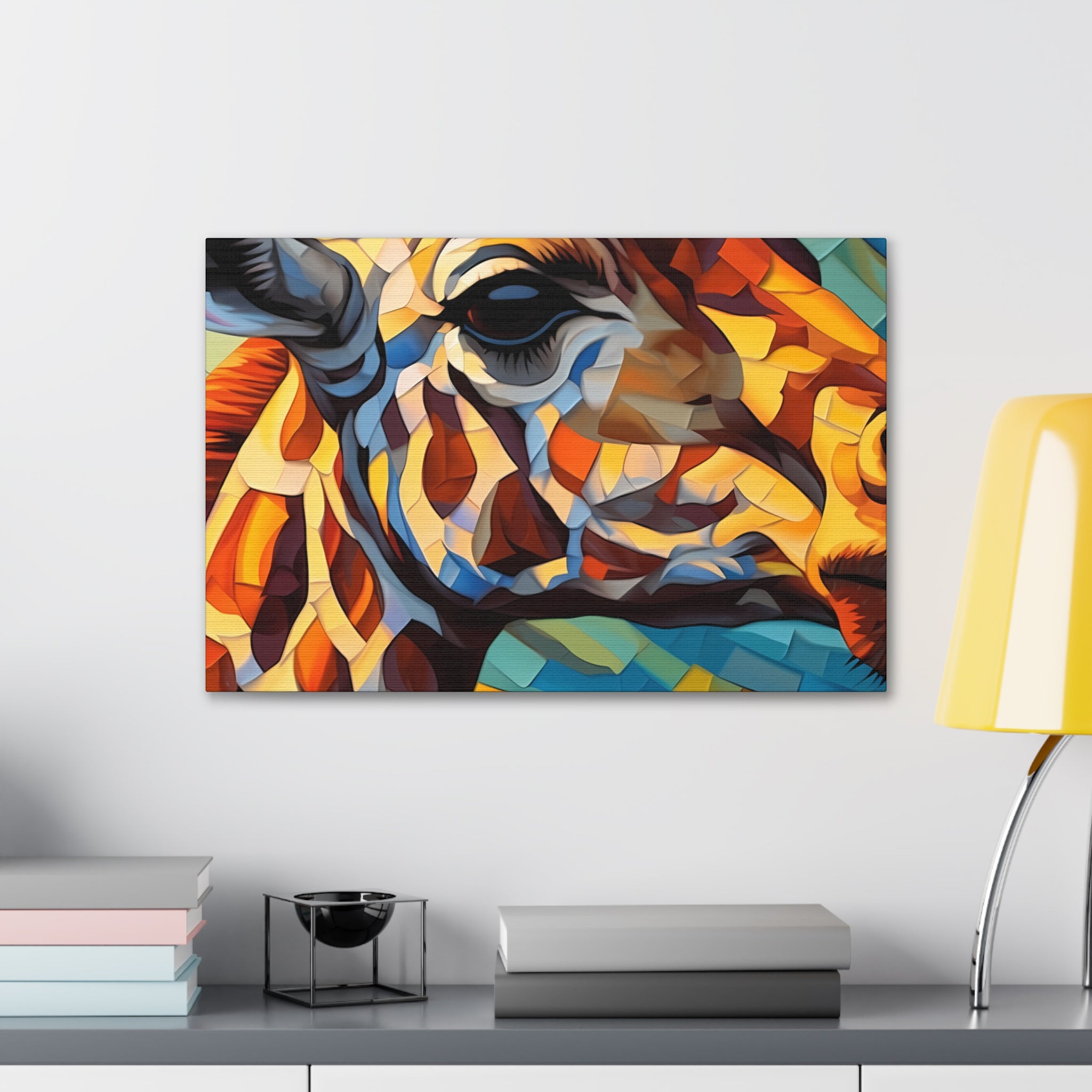 Illuminated Majesty: Stained Glass Giraffe Giclée