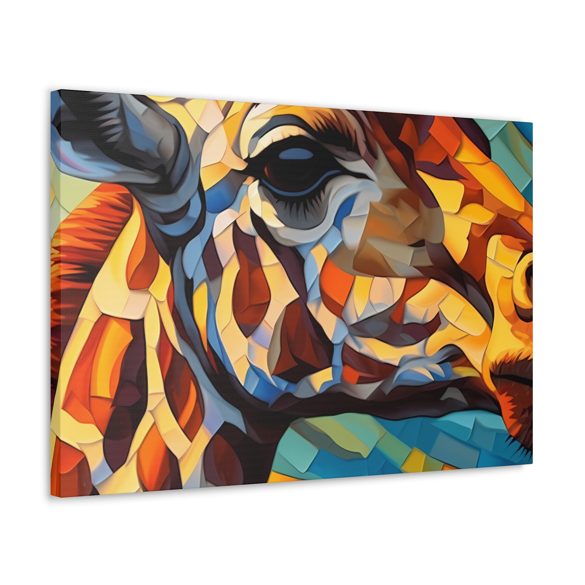 Illuminated Majesty: Stained Glass Giraffe Giclée