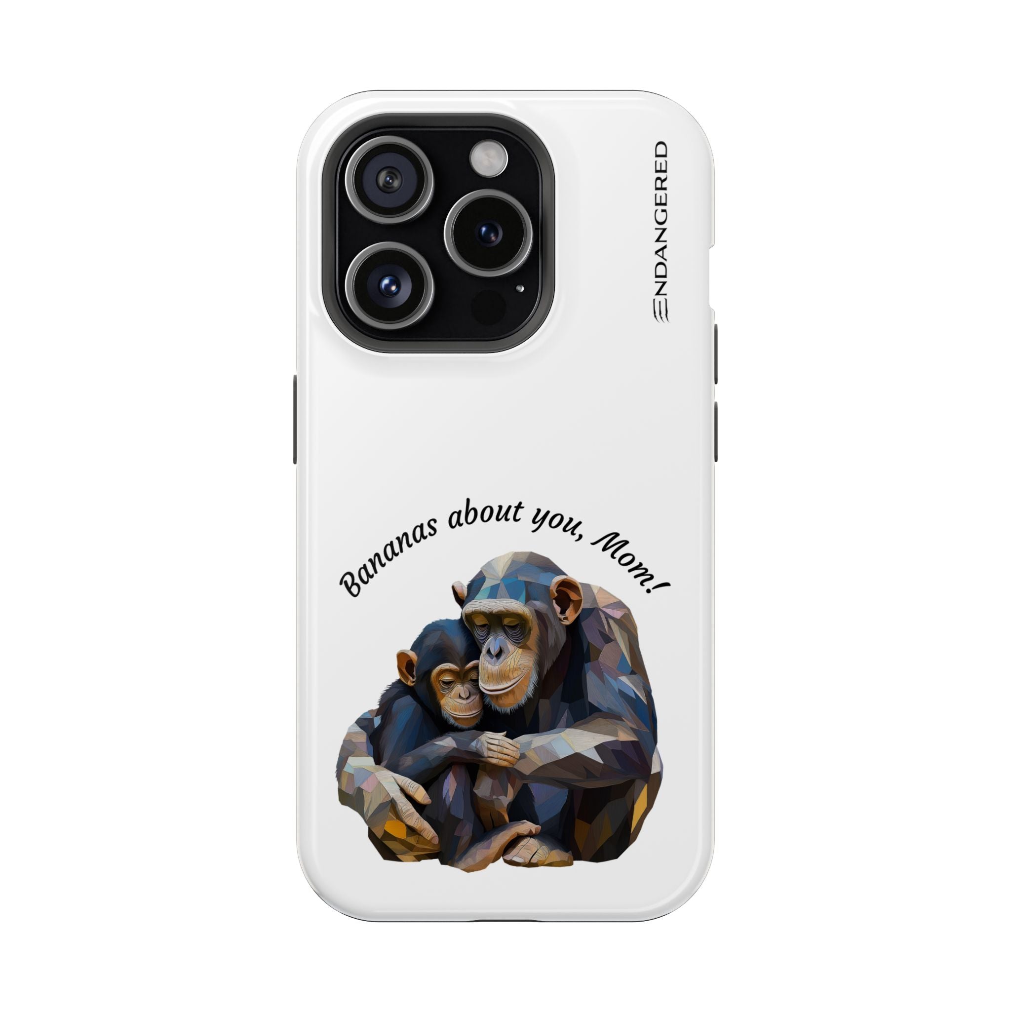 Cute Chimpanzee Phone Case - "Bananas About You, Mom!" - Durable Magnetic Tough Case for Moms
