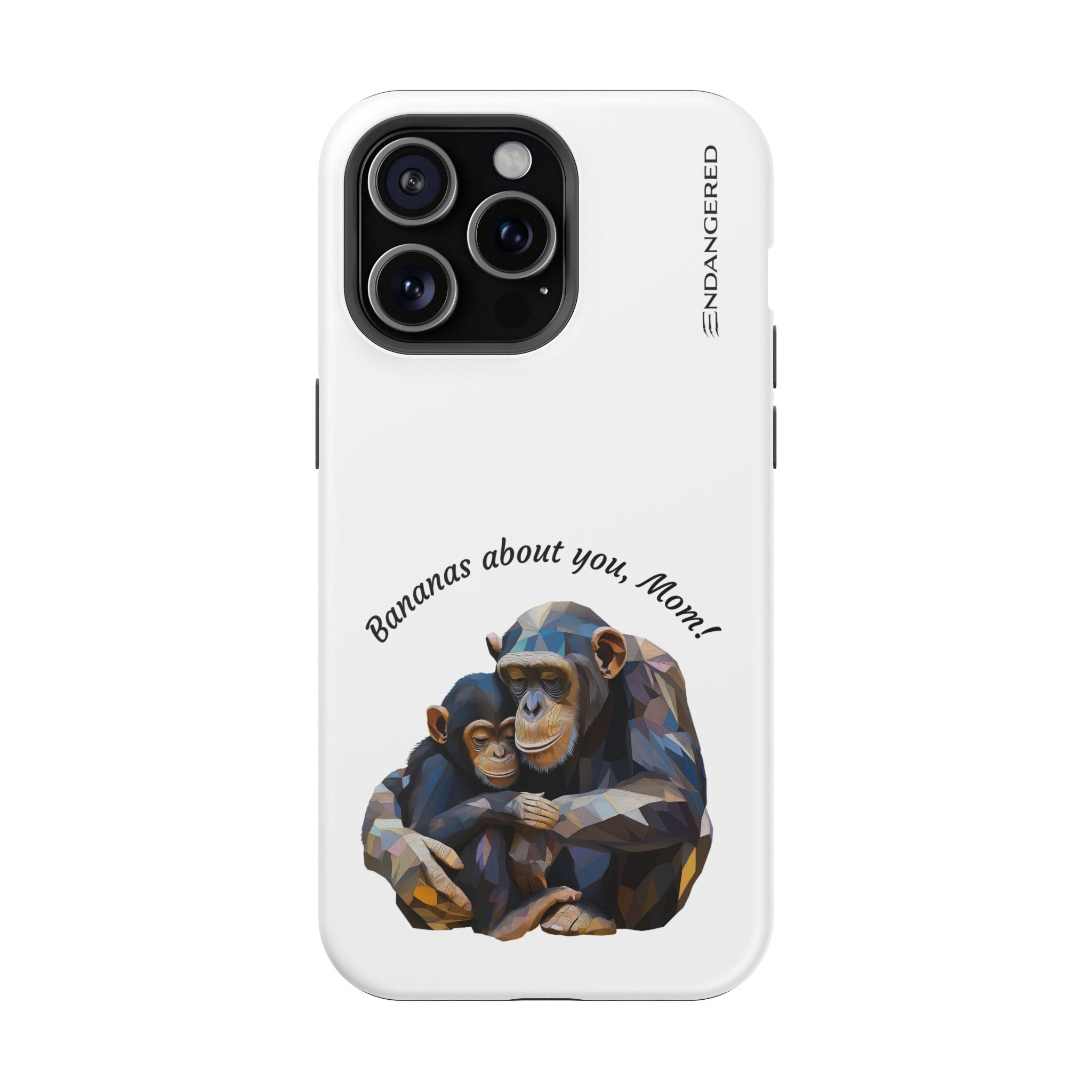 Cute Chimpanzee Phone Case - "Bananas About You, Mom!" - Durable Magnetic Tough Case for Moms
