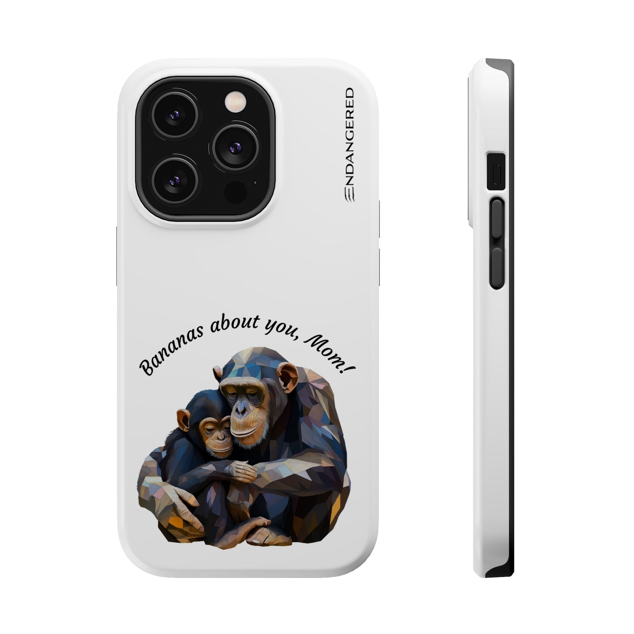 Cute Chimpanzee Phone Case - "Bananas About You, Mom!" - Durable Magnetic Tough Case for Moms