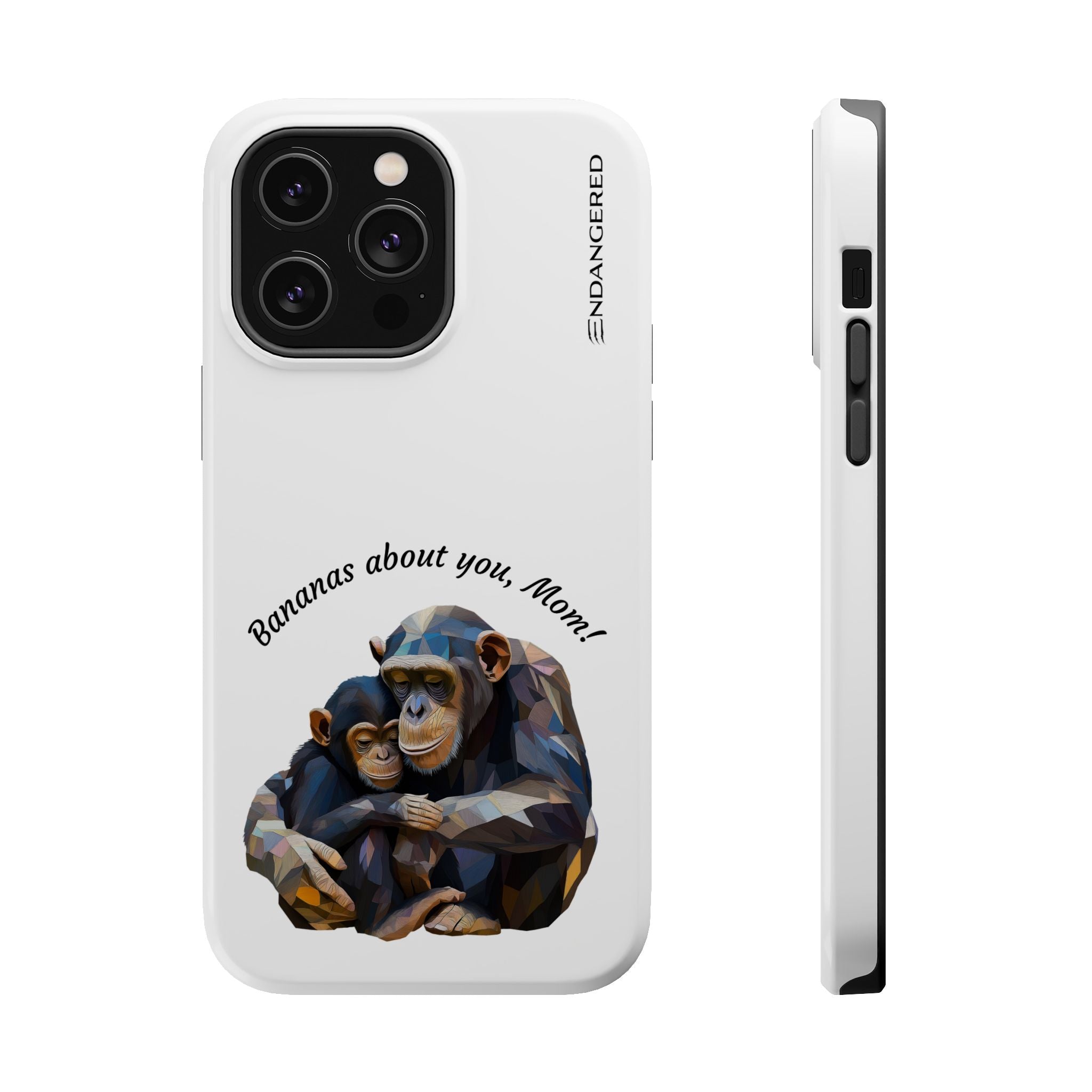 Cute Chimpanzee Phone Case - "Bananas About You, Mom!" - Durable Magnetic Tough Case for Moms