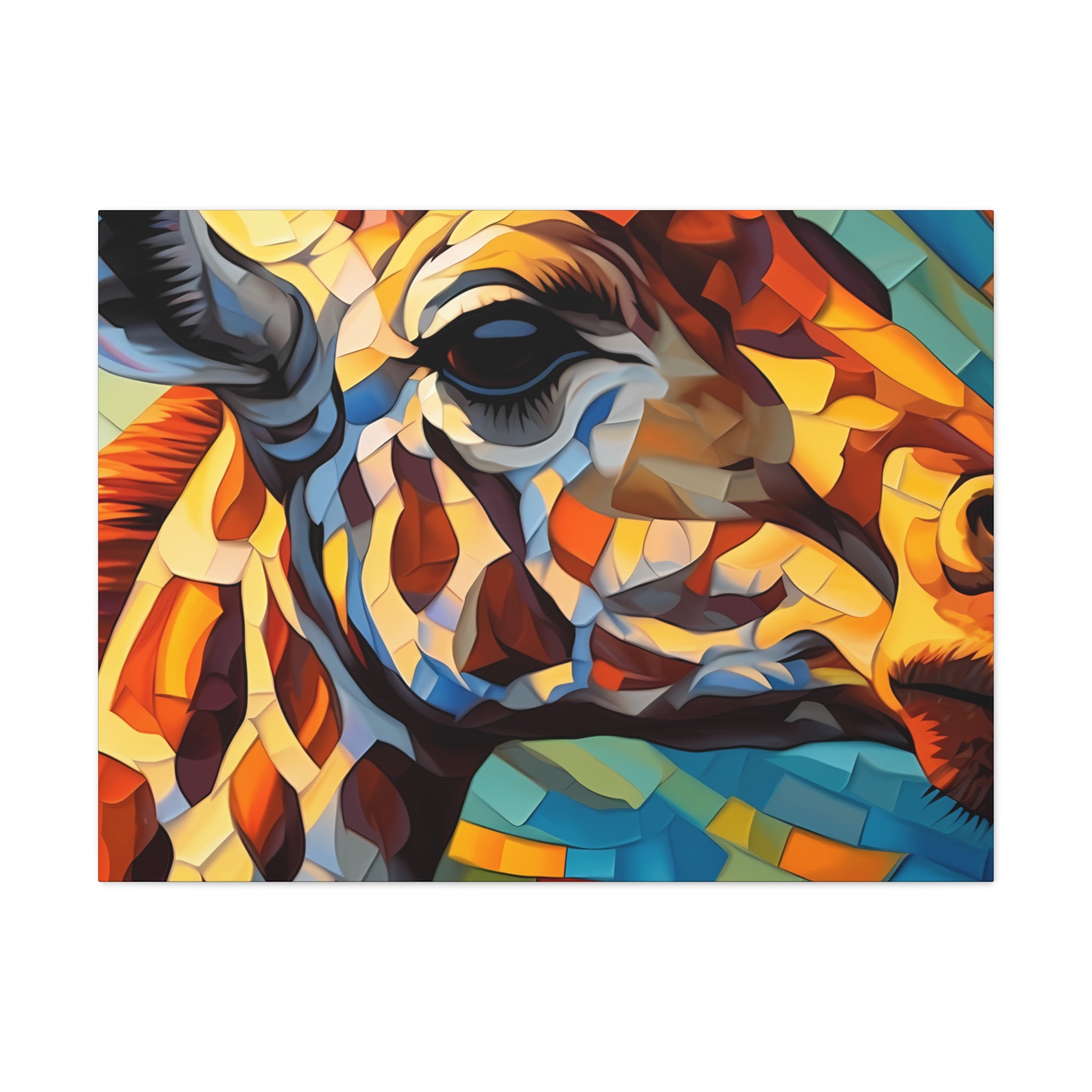 Illuminated Majesty: Stained Glass Giraffe Giclée