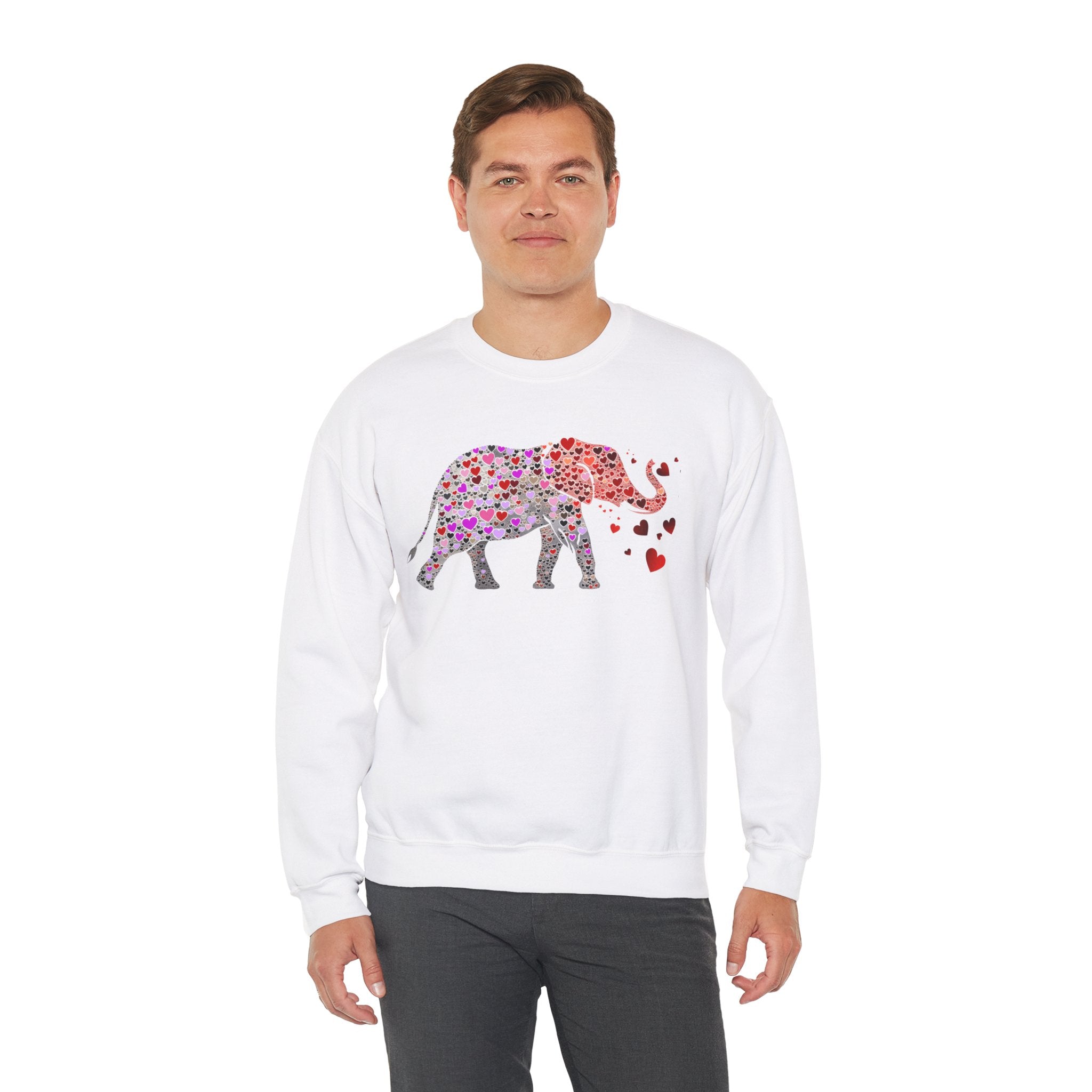 Love Our Elephants Sweatshirt – Unisex Heavy Blend™ Crewneck, Endangered Awareness Design