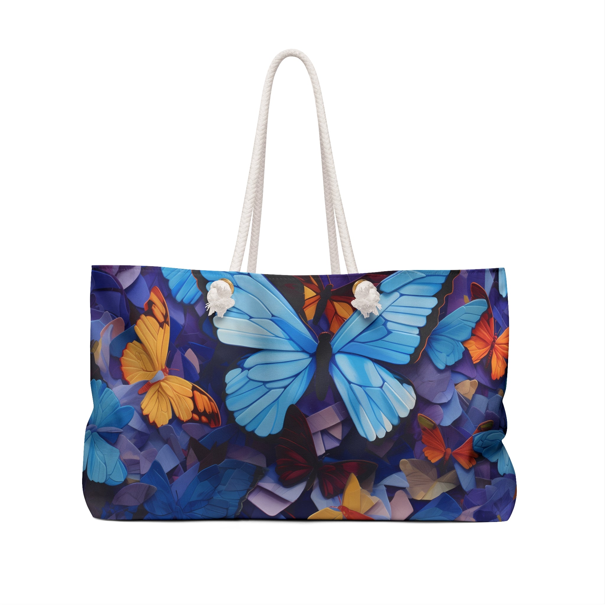 Fluttering Elegance: "Blue Butterfly Delight" Weekender Bag