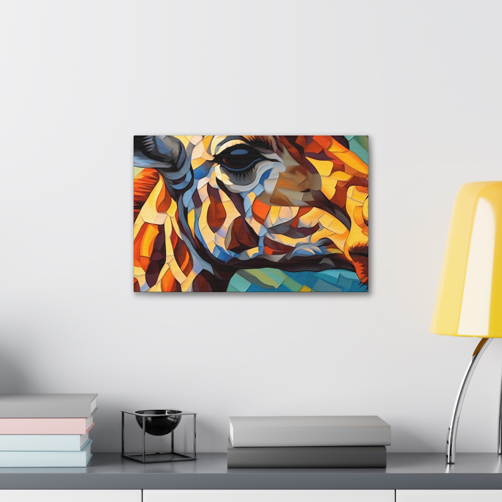 Illuminated Majesty: Stained Glass Giraffe Giclée