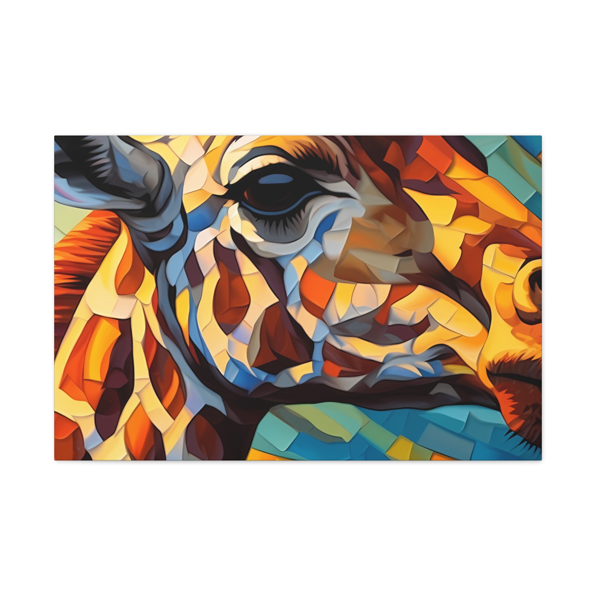 Illuminated Majesty: Stained Glass Giraffe Giclée