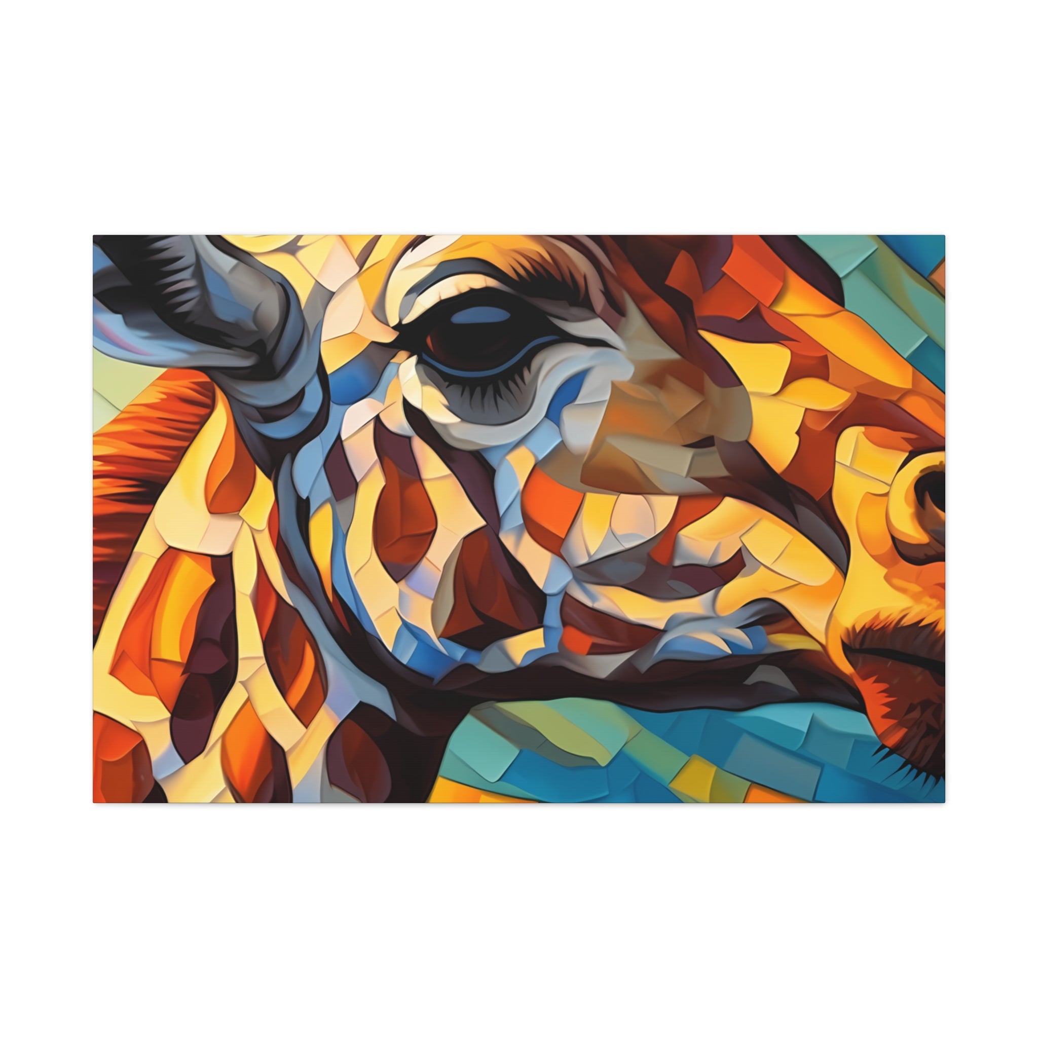 Illuminated Majesty: Stained Glass Giraffe Giclée