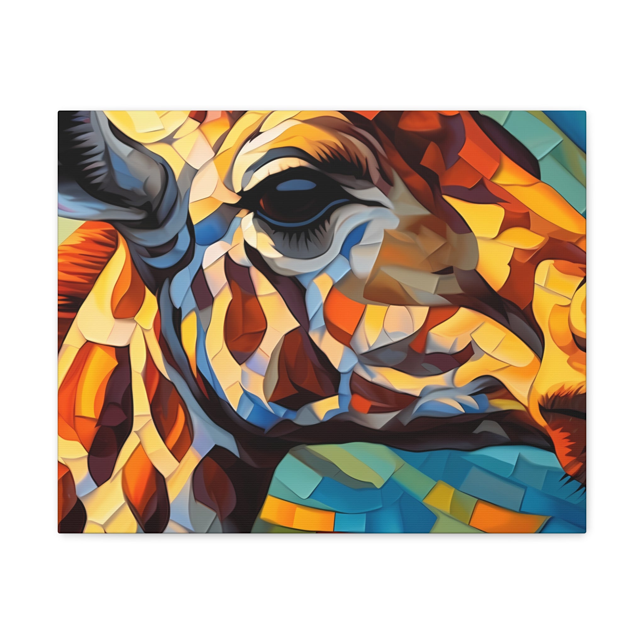 Illuminated Majesty: Stained Glass Giraffe Giclée