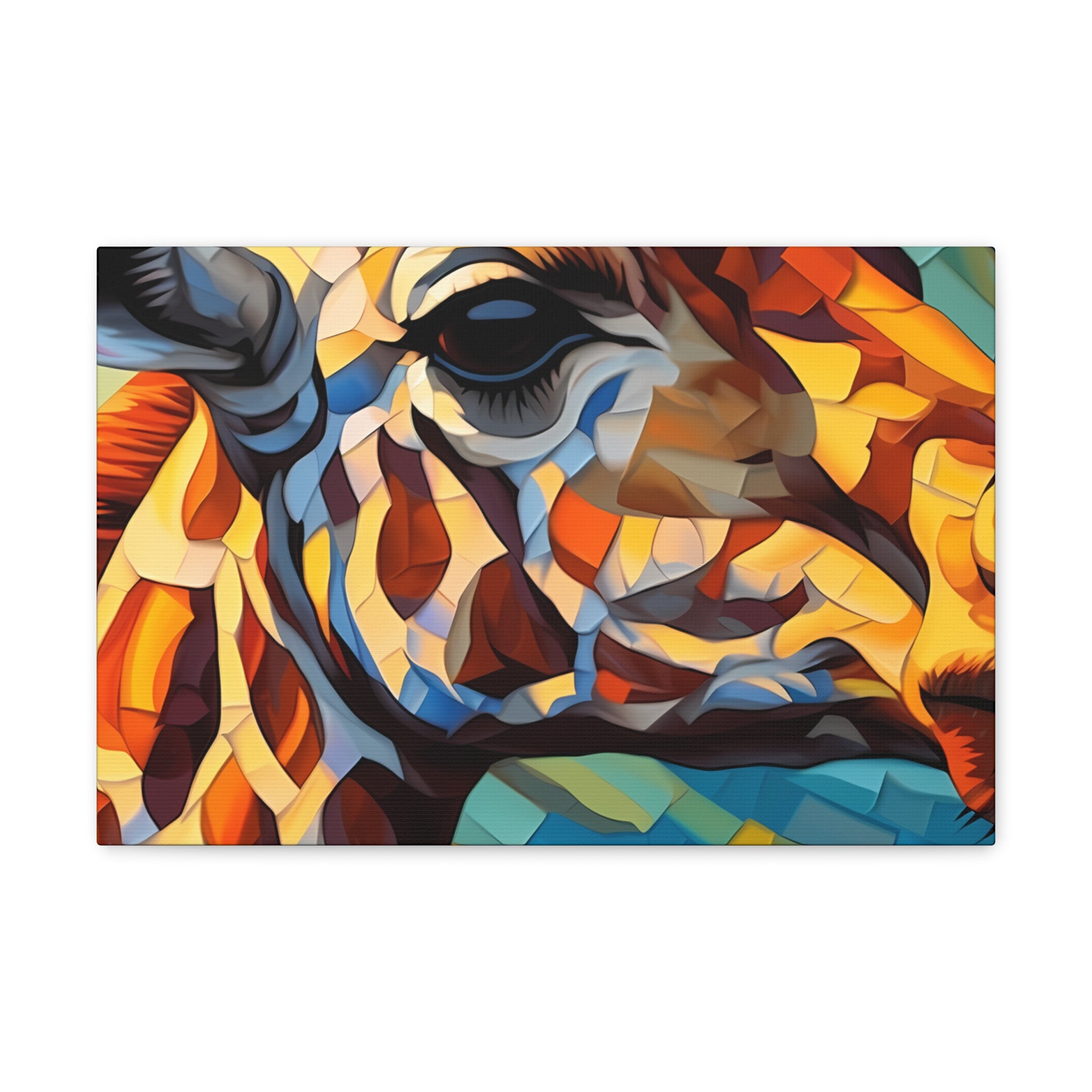 Illuminated Majesty: Stained Glass Giraffe Giclée