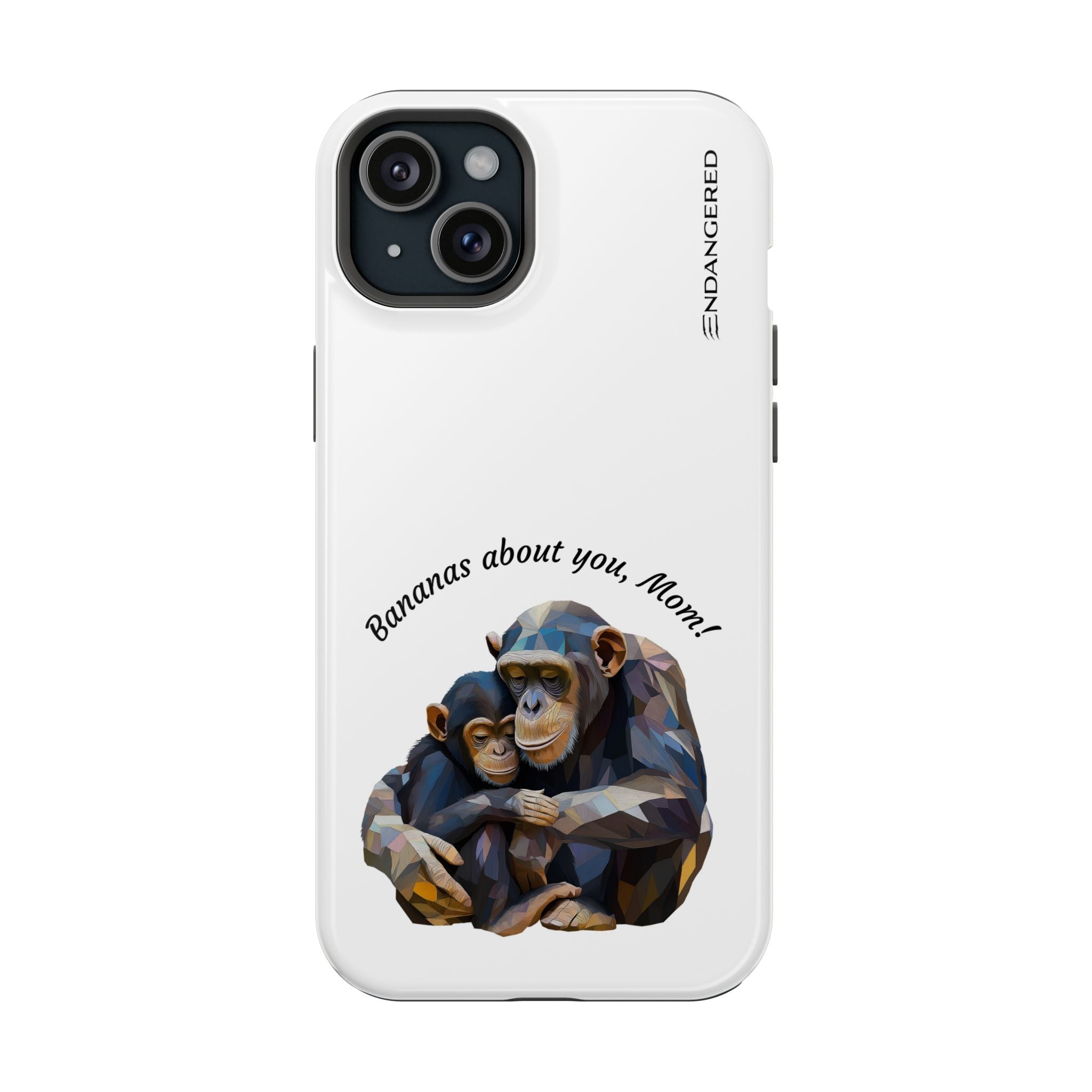 Cute Chimpanzee Phone Case - "Bananas About You, Mom!" - Durable Magnetic Tough Case for Moms