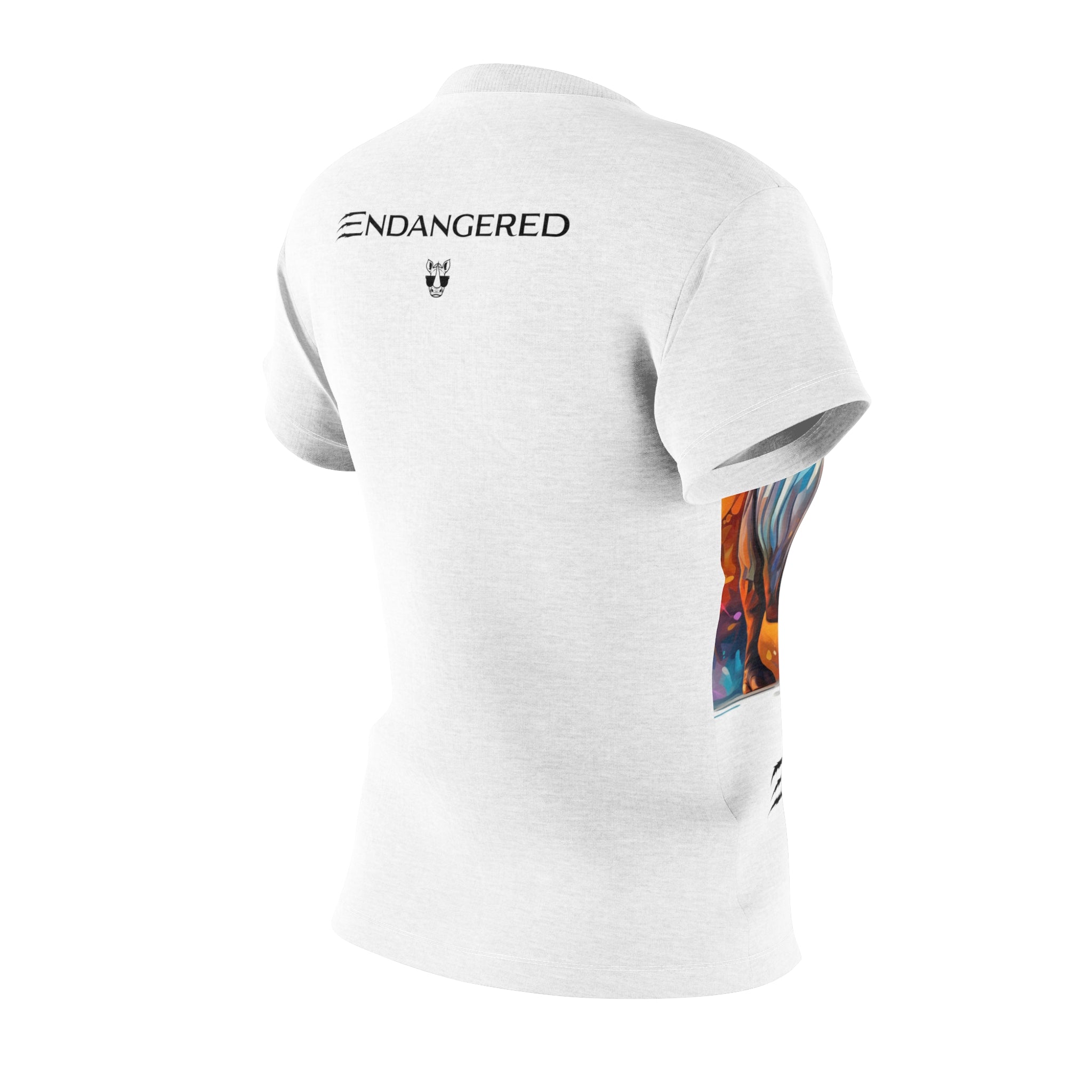 Endangered Rhino Women's Cut & Sew Tee - Eco-Friendly Animal Graphic T-Shirt