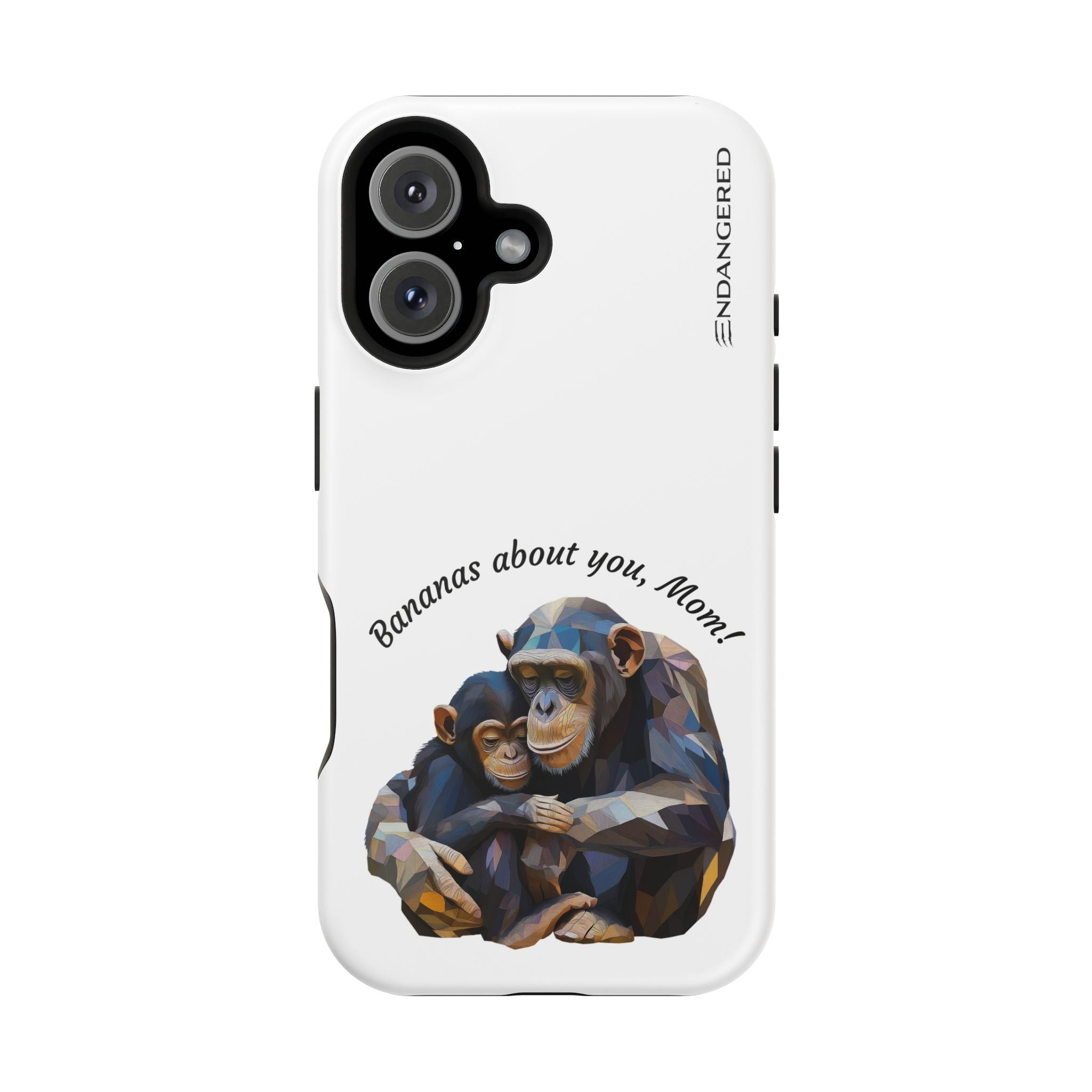 Cute Chimpanzee Phone Case - "Bananas About You, Mom!" - Durable Magnetic Tough Case for Moms