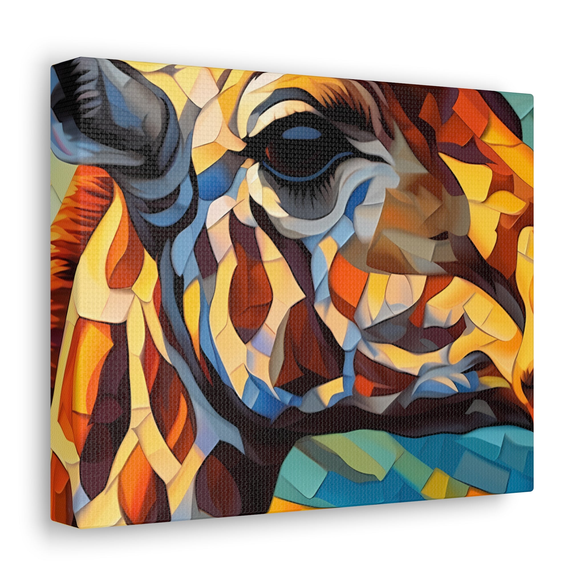 Illuminated Majesty: Stained Glass Giraffe Giclée