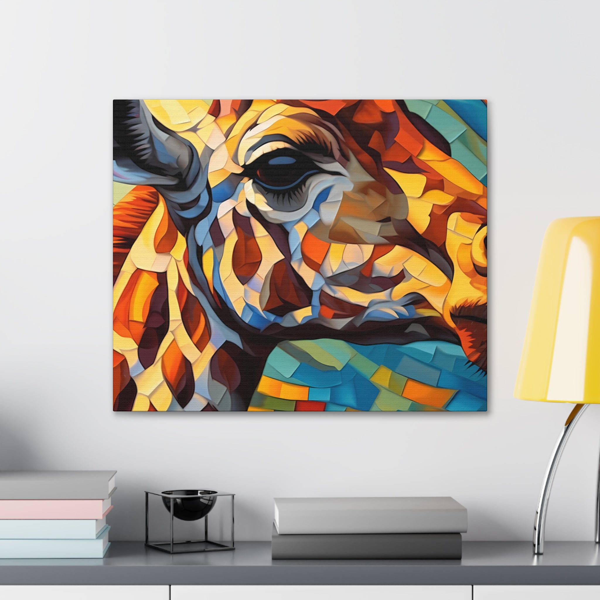 Illuminated Majesty: Stained Glass Giraffe Giclée