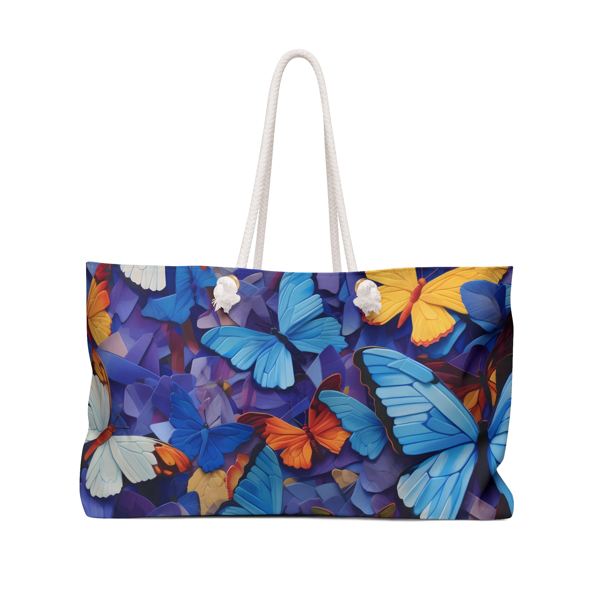 Fluttering Elegance: "Blue Butterfly Delight" Weekender Bag