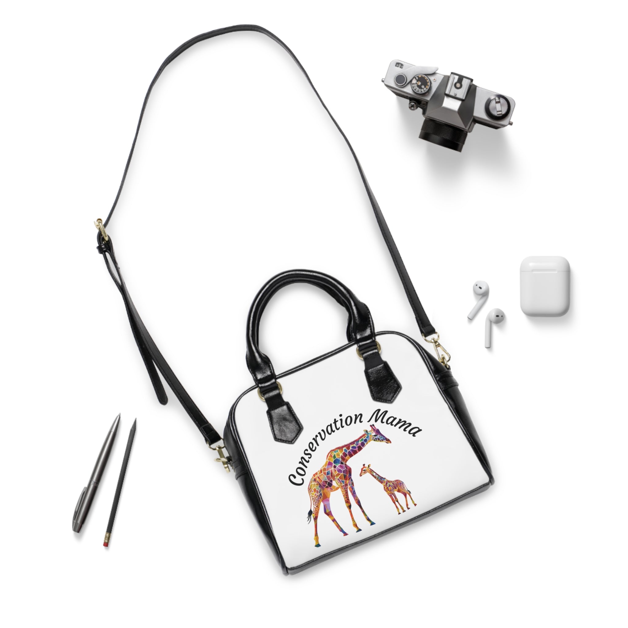 “Conservation Mama” Giraffe Shoulder Handbag - Perfect Gift for Moms