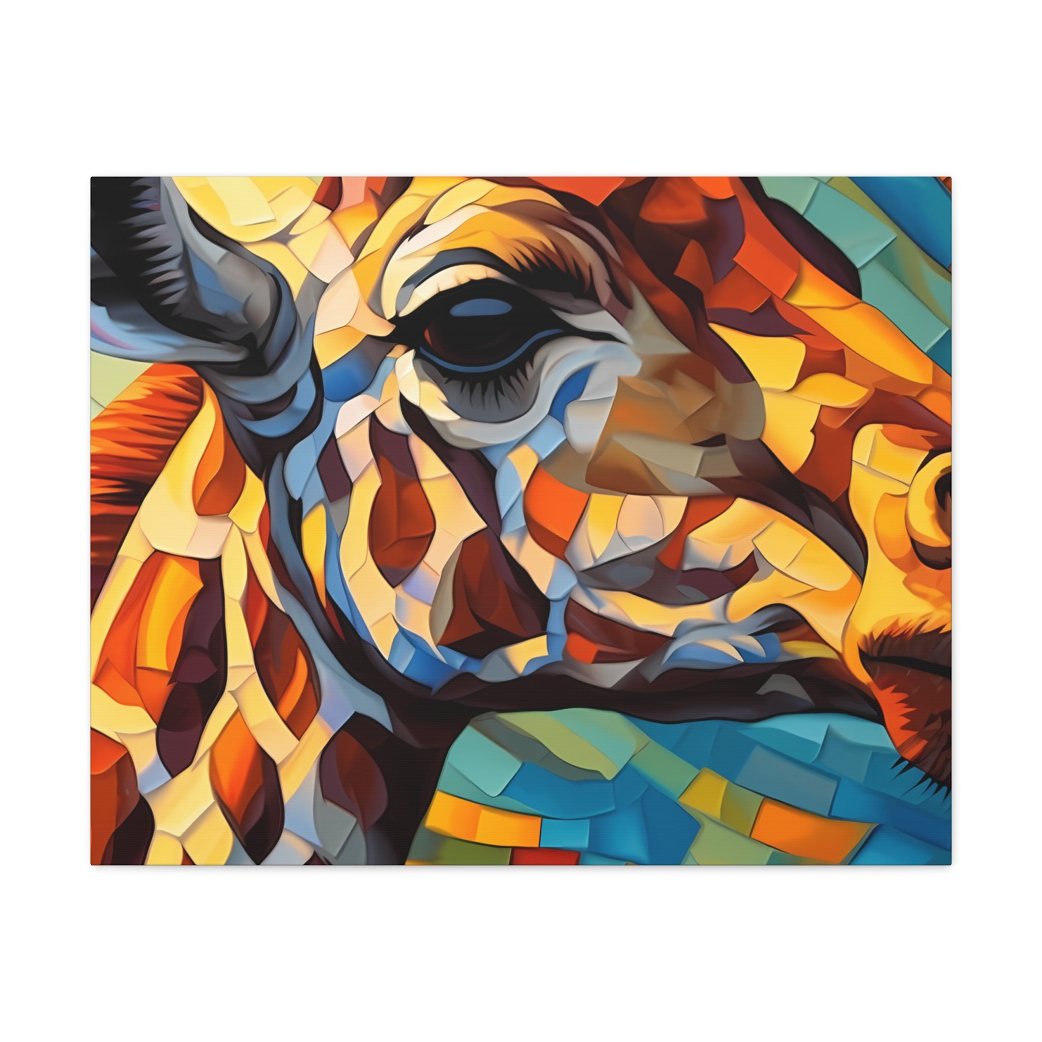 Illuminated Majesty: Stained Glass Giraffe Giclée