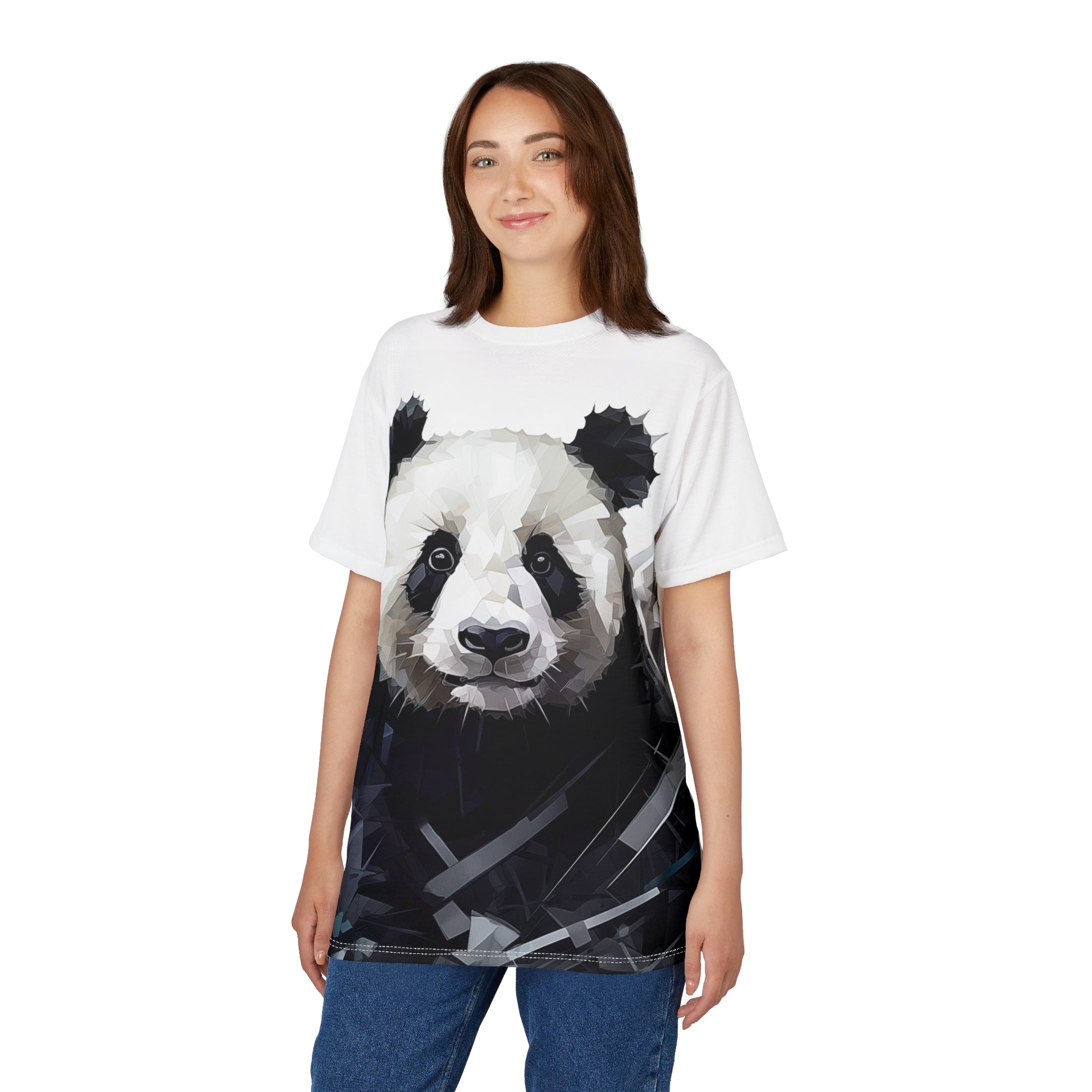 Geometric Panda Tee - Unisex T-Shirt for Animal Lovers