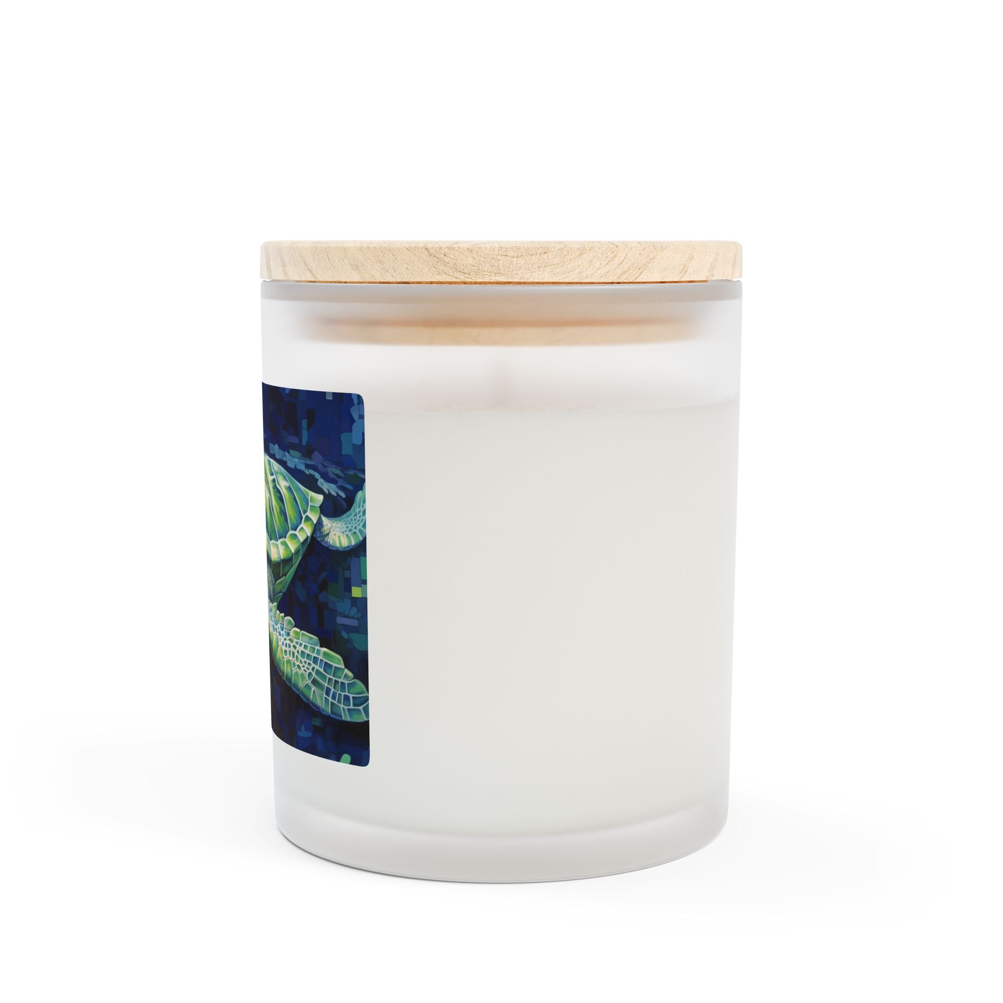 Candle, Giant Sea Turtle Design - Ocean Lover Candle, 11oz Frosted Glass, Coastal Home Decor, Gift for Sea Turtle Enthusiasts, Animal Lover