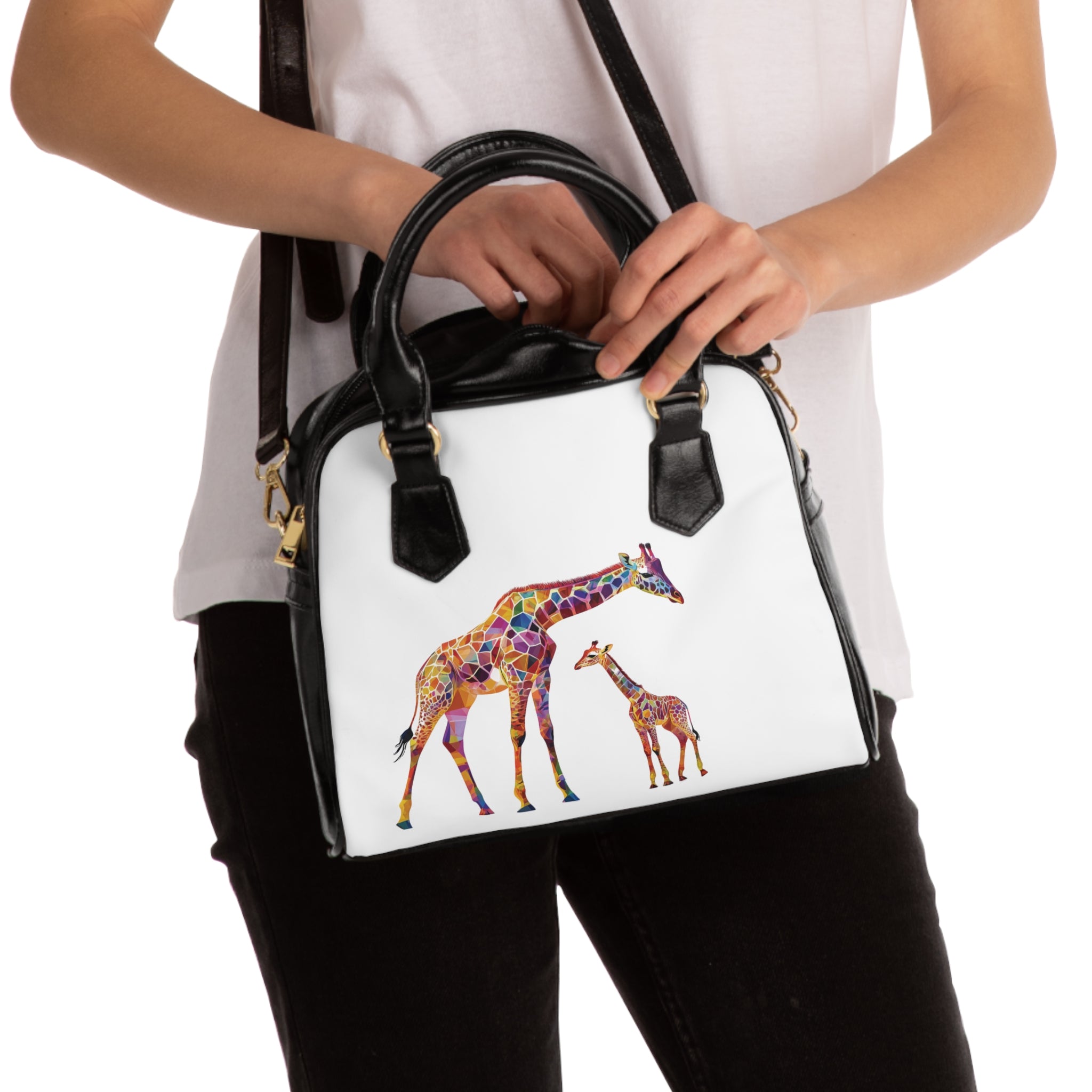 “Conservation Giraffe Color Menagerie” Giraffe Shoulder Handbag - Perfect Gift