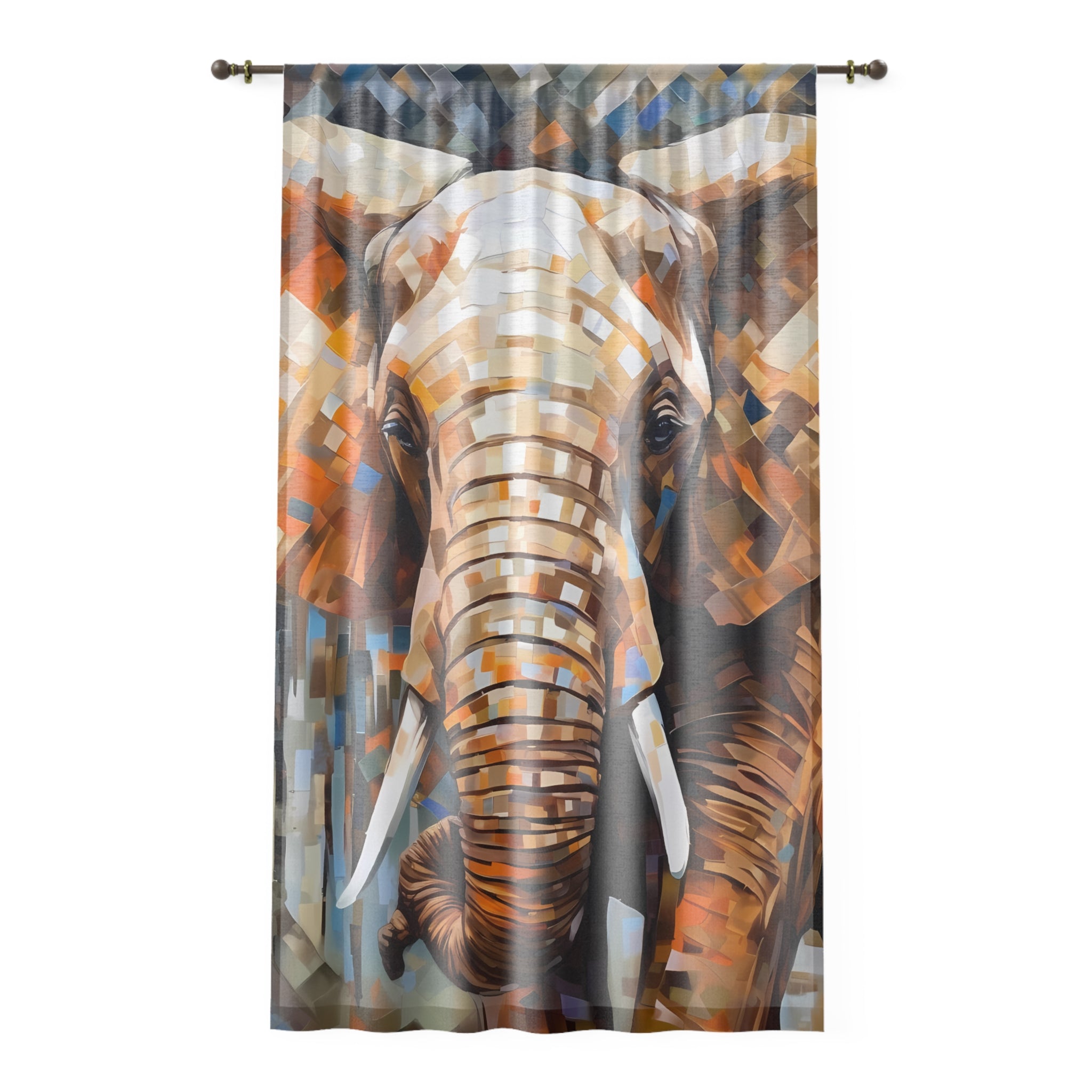 Graceful Shadows: Sheer Elephant Print Curtain