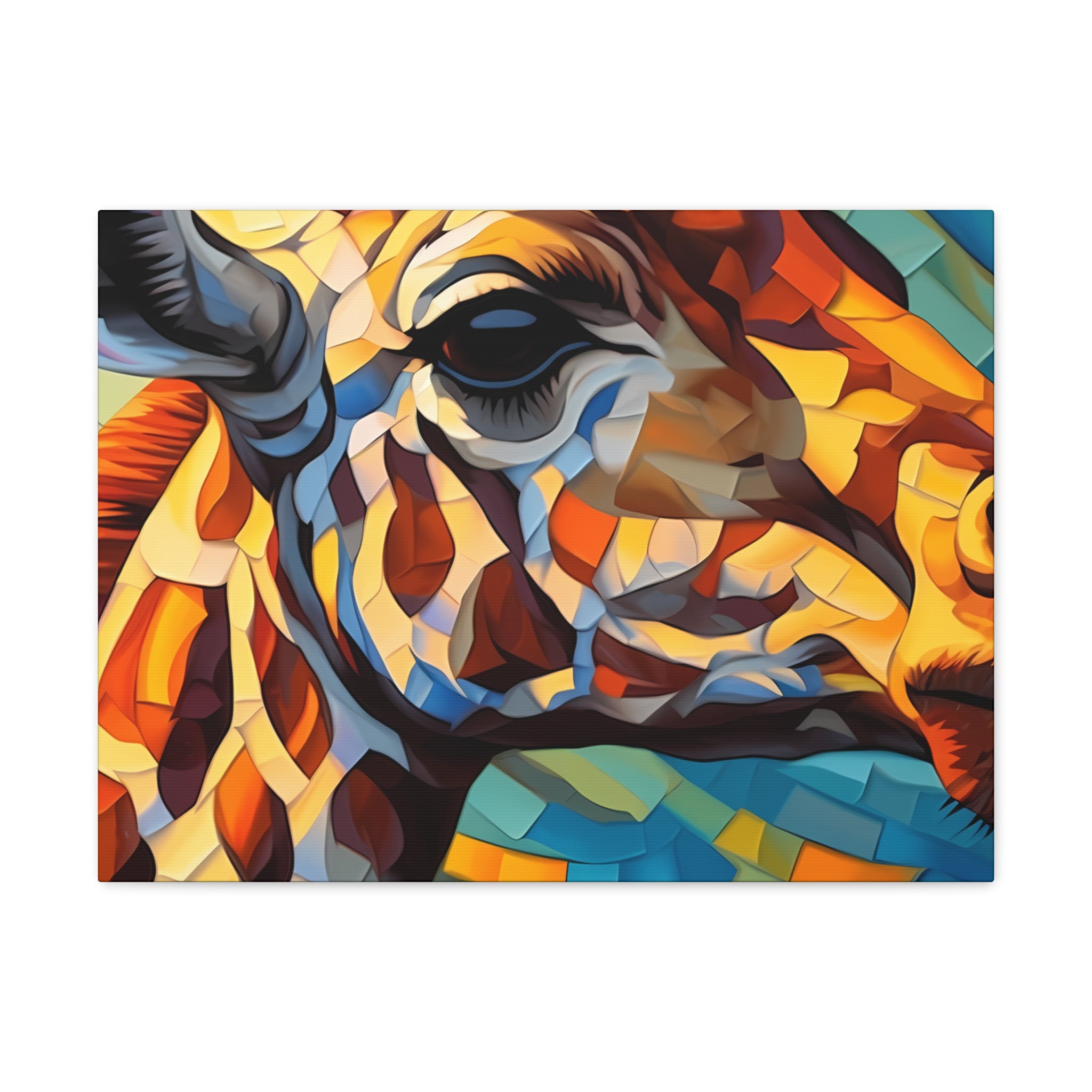 Illuminated Majesty: Stained Glass Giraffe Giclée