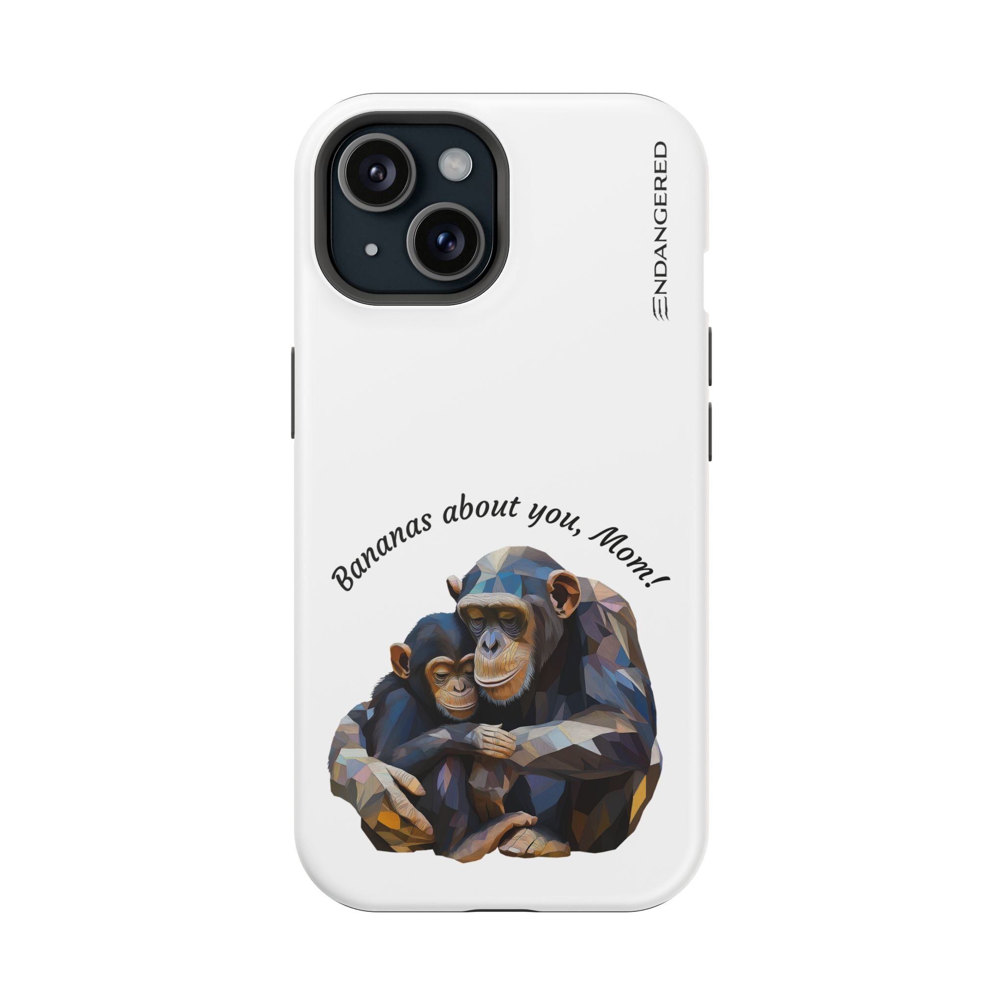 Cute Chimpanzee Phone Case - "Bananas About You, Mom!" - Durable Magnetic Tough Case for Moms