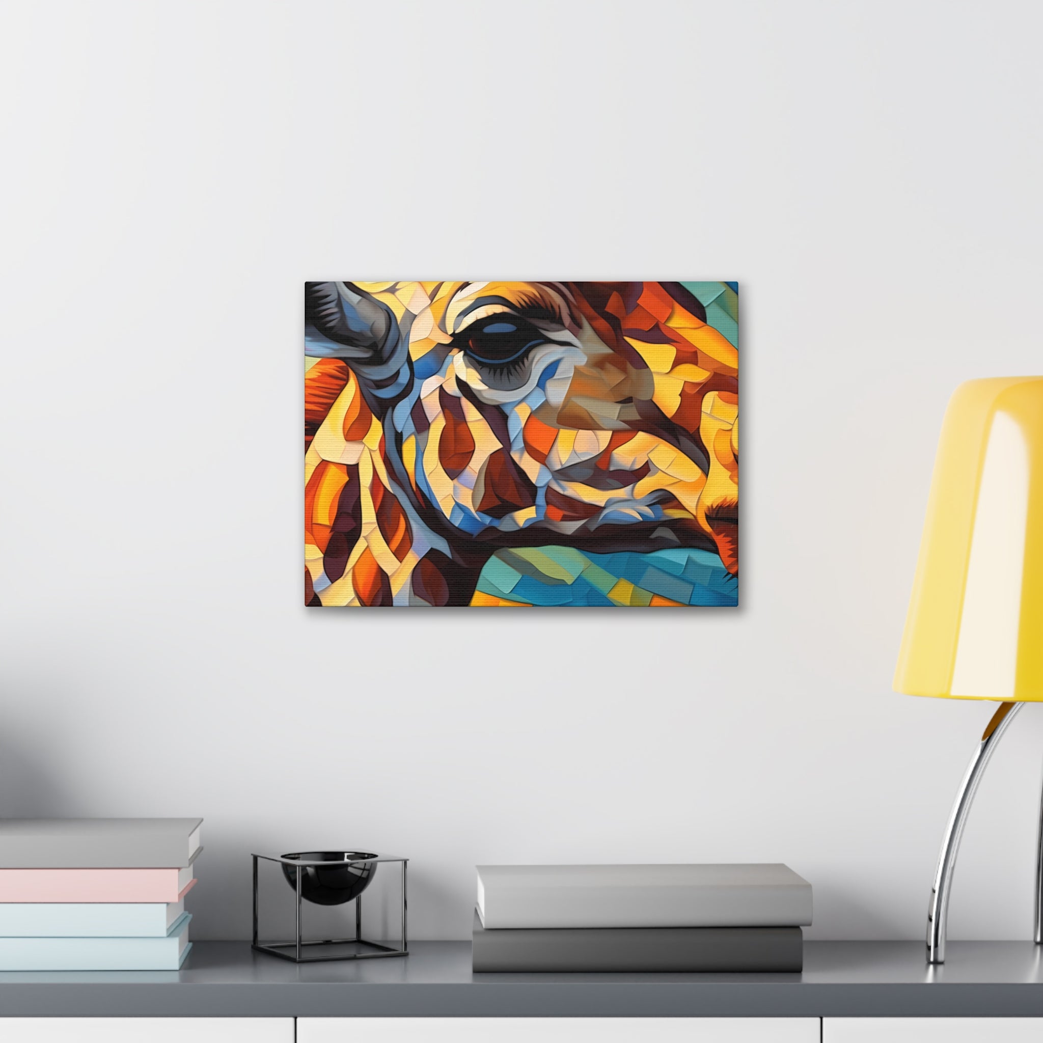 Illuminated Majesty: Stained Glass Giraffe Giclée