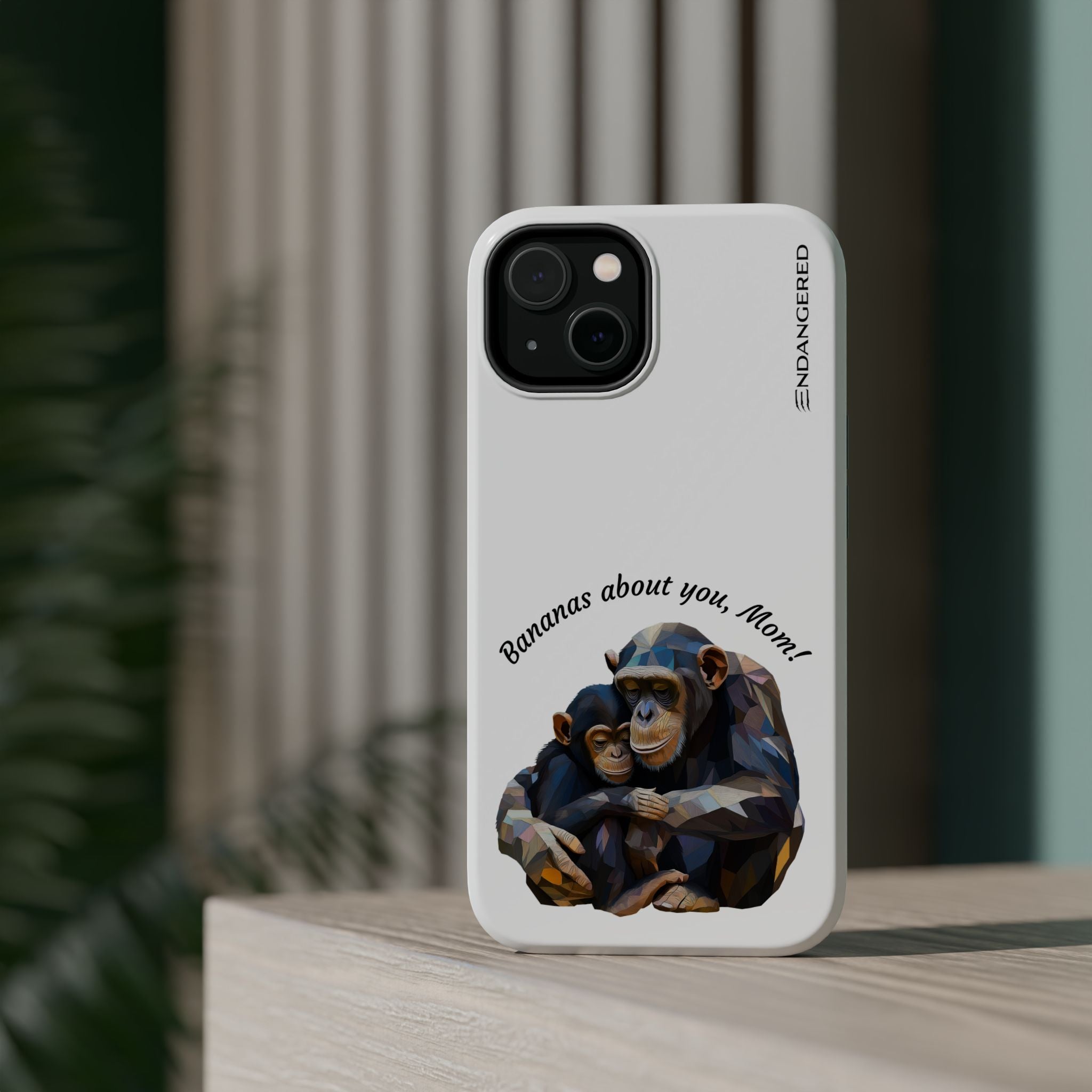 Cute Chimpanzee Phone Case - "Bananas About You, Mom!" - Durable Magnetic Tough Case for Moms