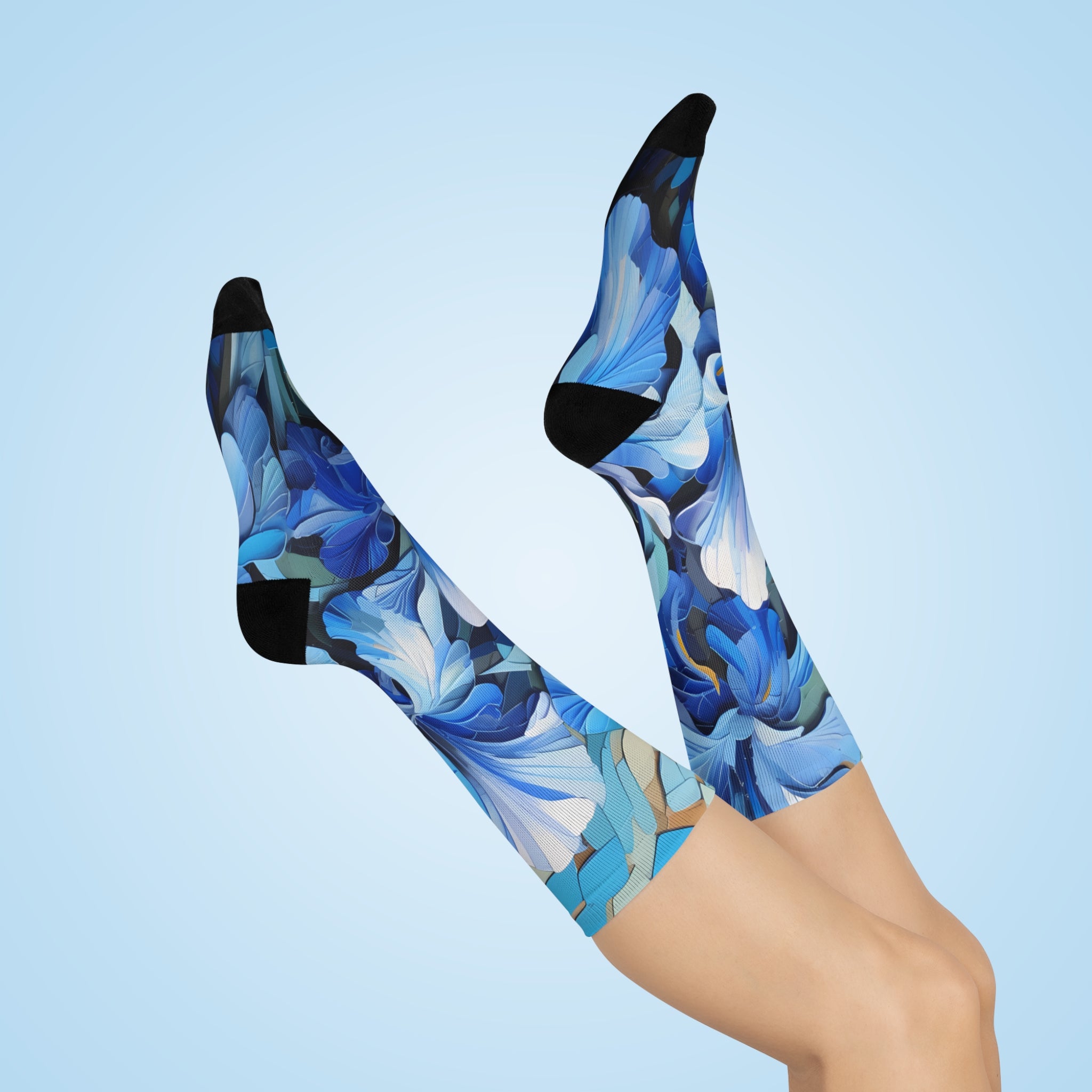 Blue Bliss: Stylish Floral Socks for Flower Enthusiasts