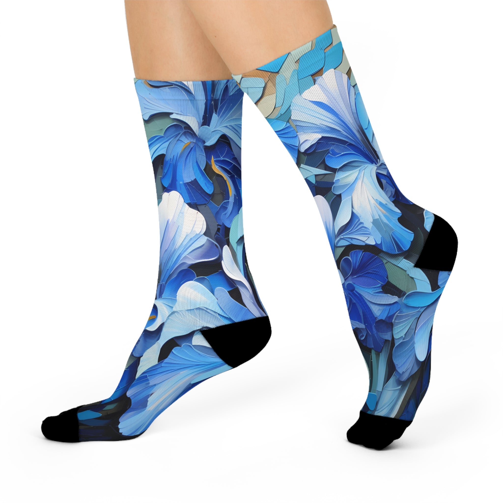 Blue Bliss: Stylish Floral Socks for Flower Enthusiasts