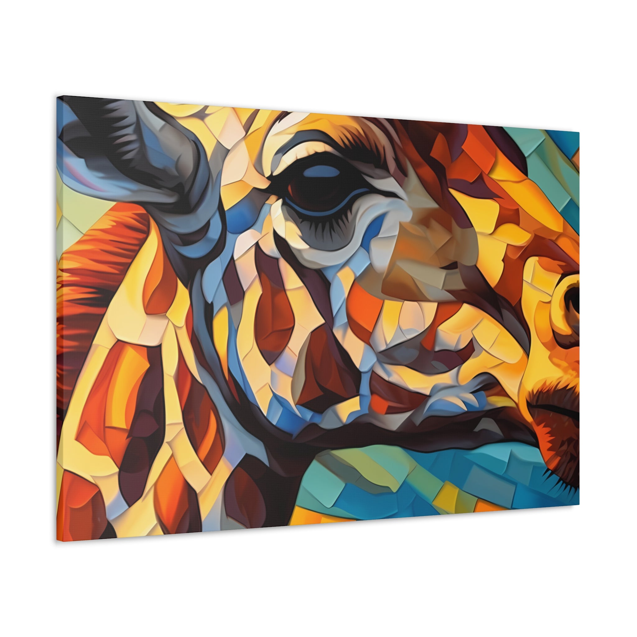 Illuminated Majesty: Stained Glass Giraffe Giclée