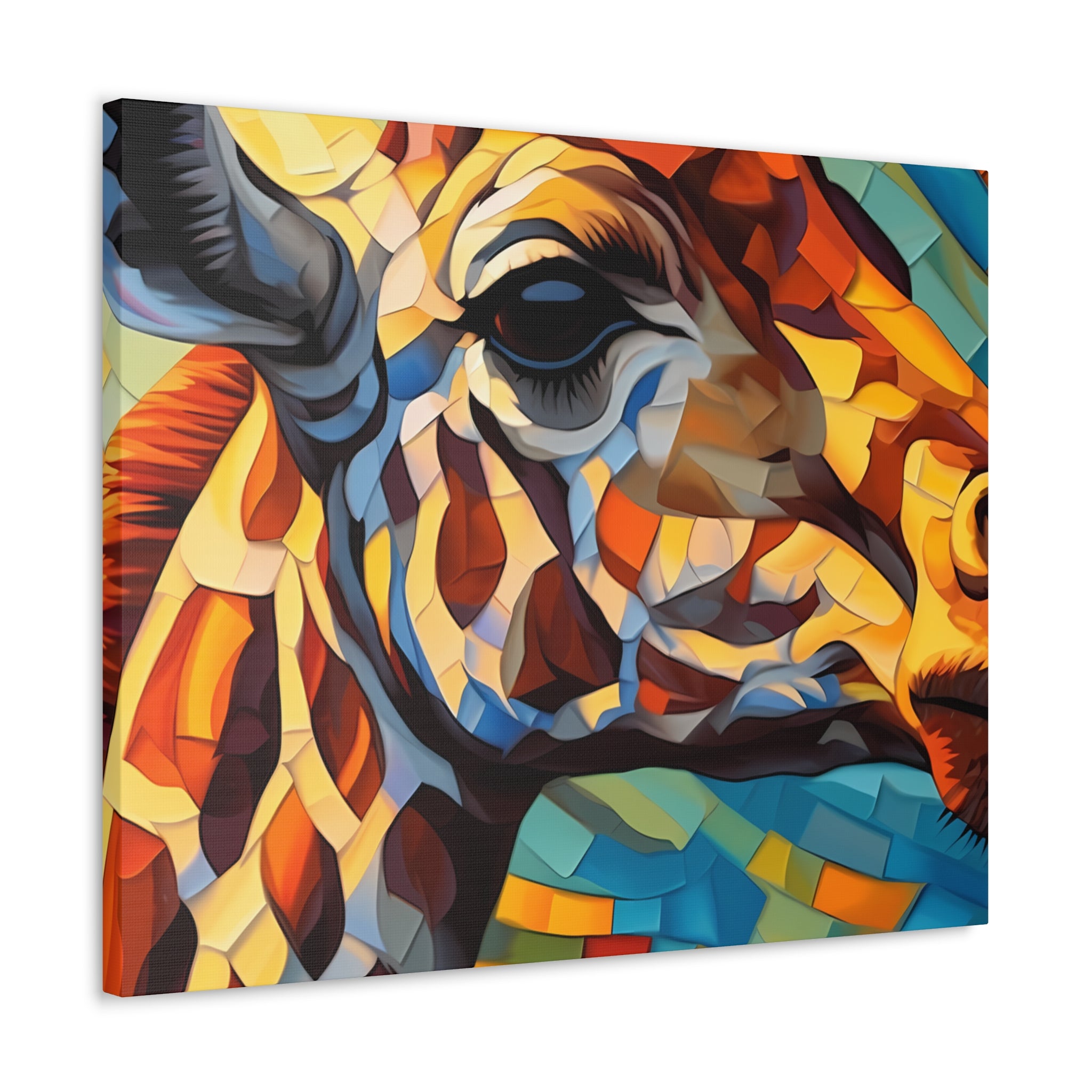 Illuminated Majesty: Stained Glass Giraffe Giclée