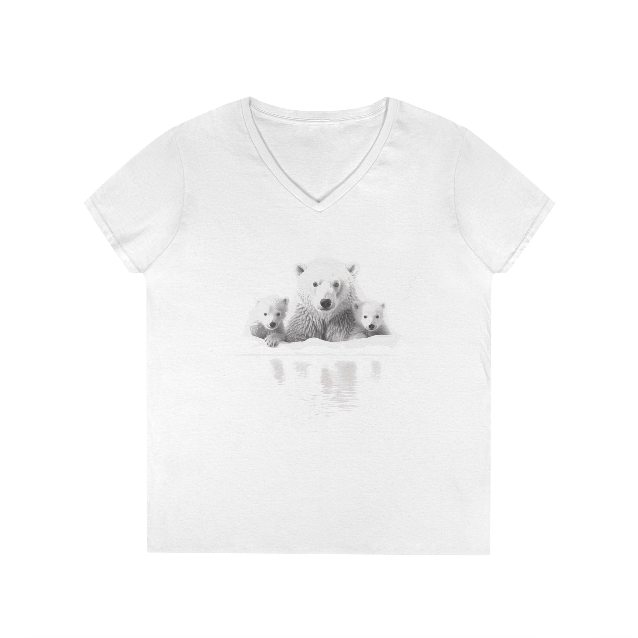 The Coolest Family on Ice V-Neck T-Shirt, Cute Gift, Animal Lover Tee, Casual Summer Top, Family Outing Apparel