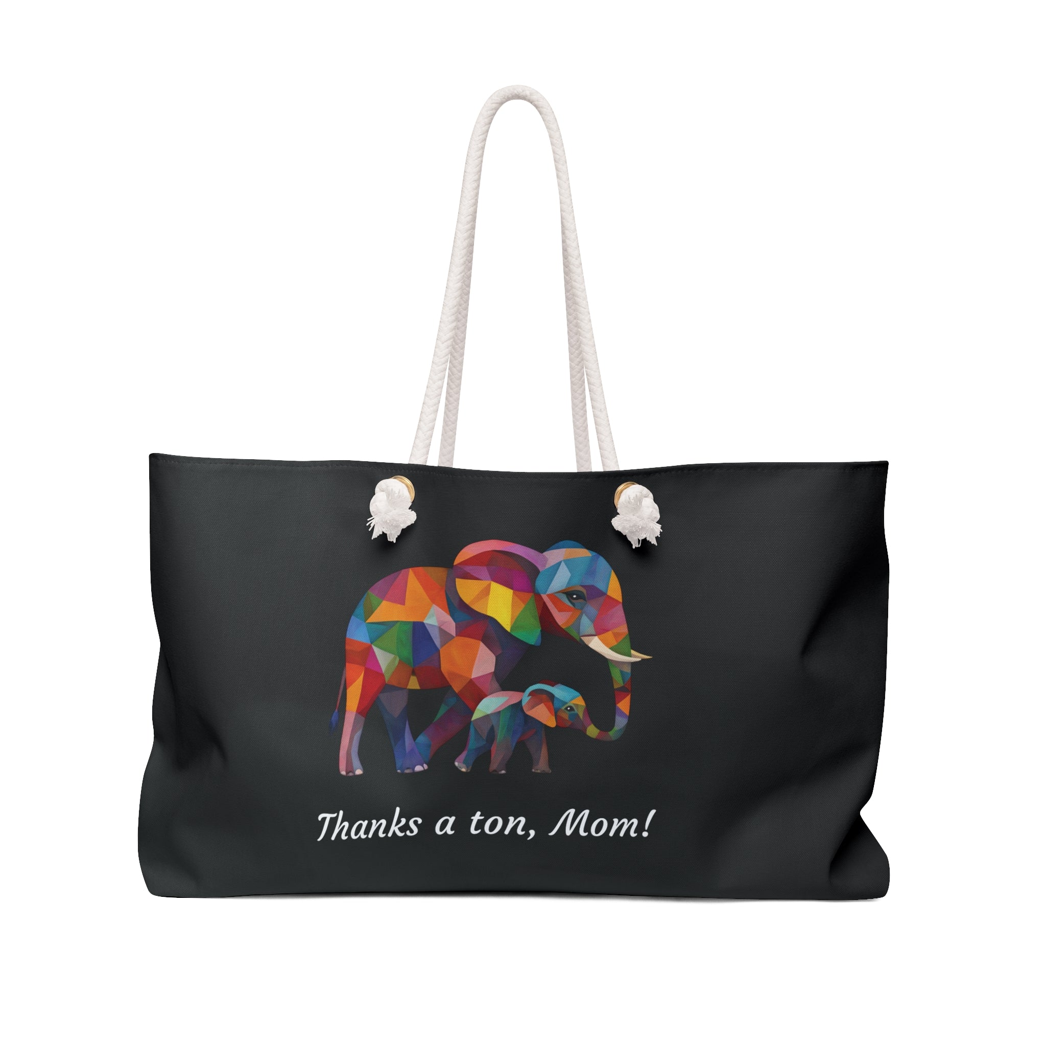 Colorful Elephant Thank You Weekender Bag - Perfect Gift for Moms
