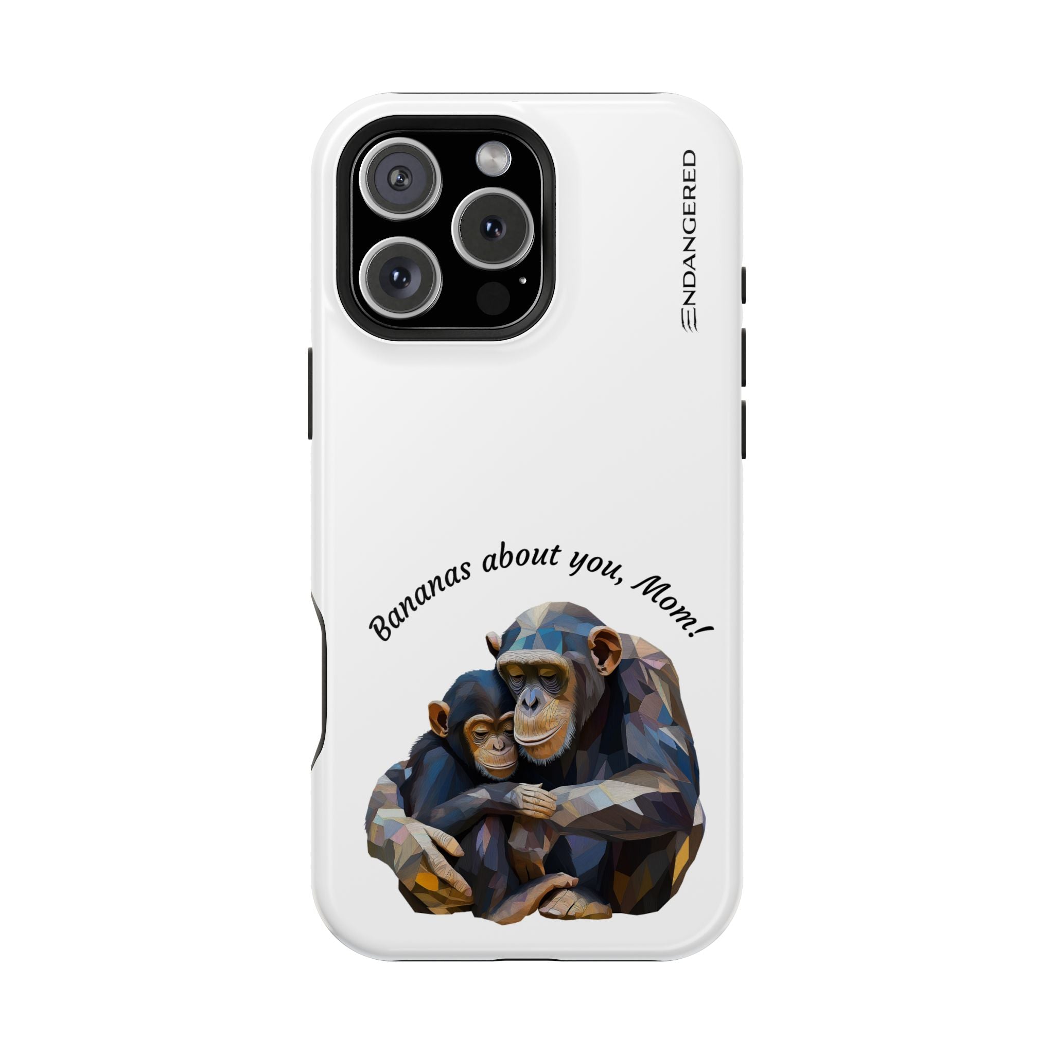 Cute Chimpanzee Phone Case - "Bananas About You, Mom!" - Durable Magnetic Tough Case for Moms