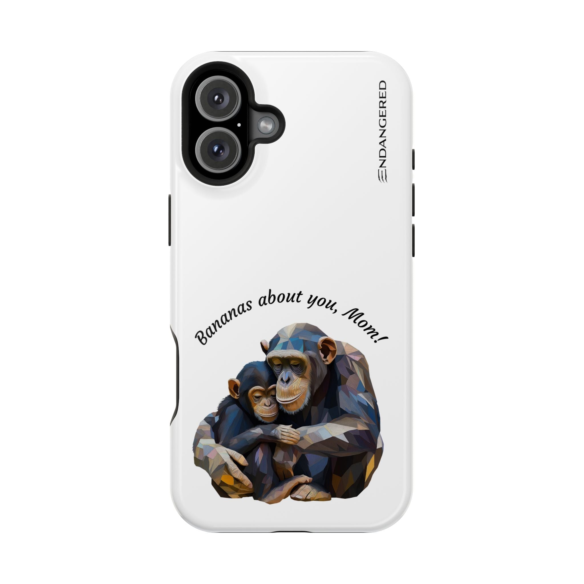 Cute Chimpanzee Phone Case - "Bananas About You, Mom!" - Durable Magnetic Tough Case for Moms